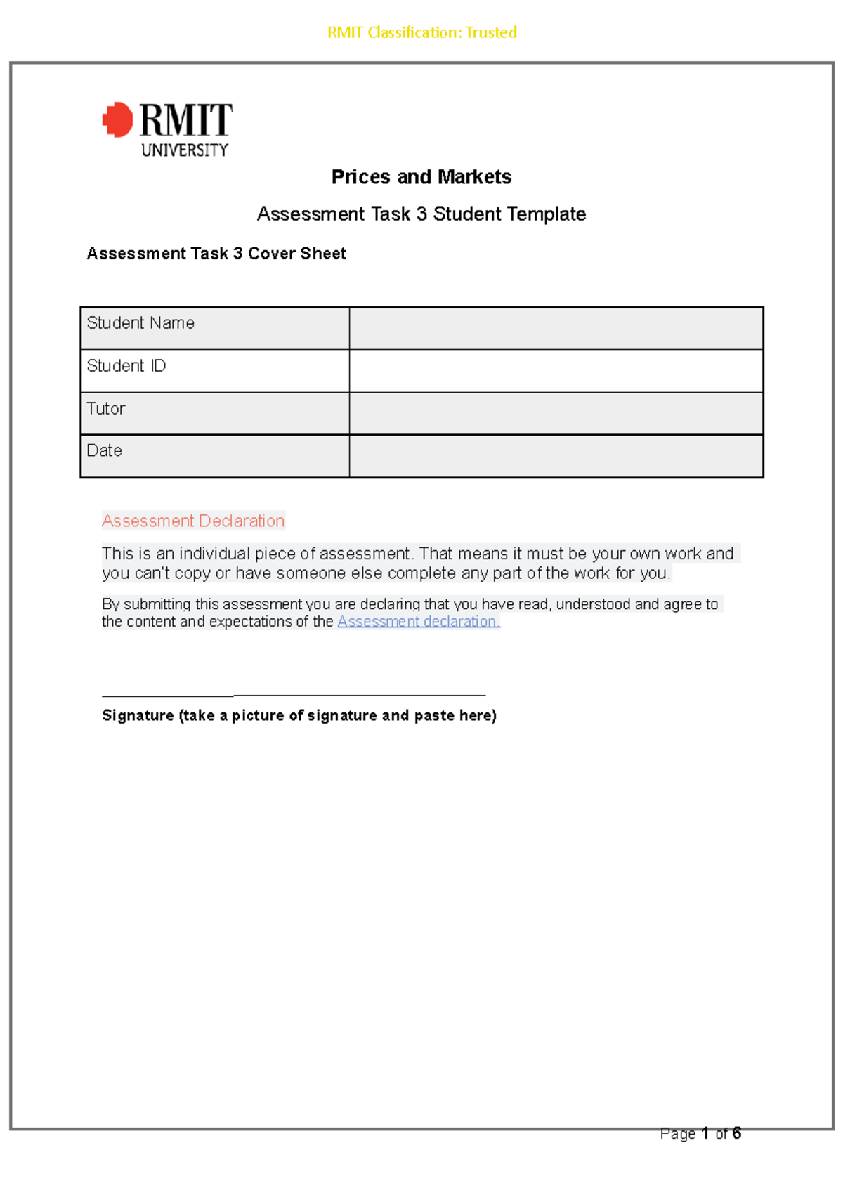 Assessment Task 3 Template S12023 Final - Prices and Markets Assessment ...