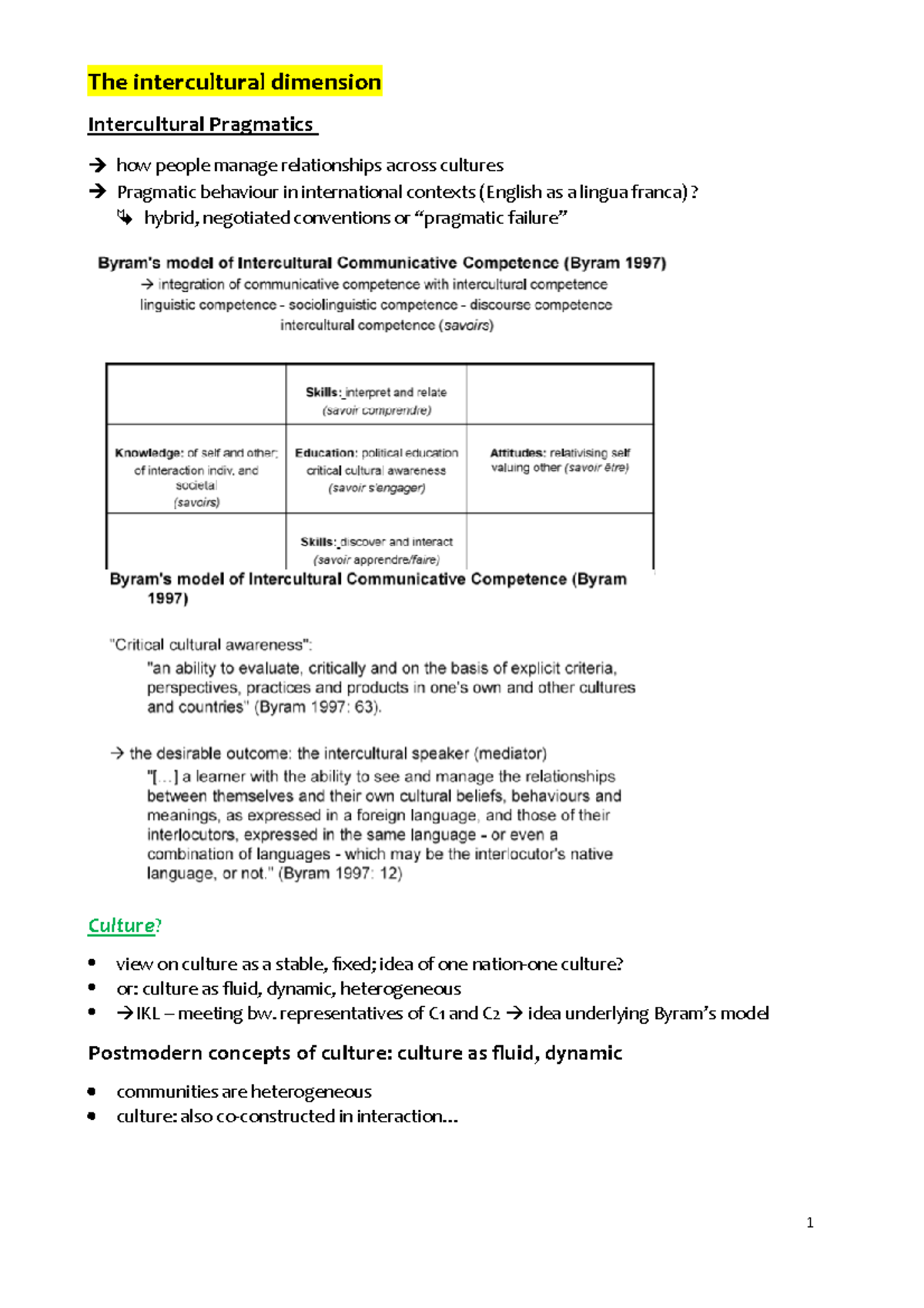 10 The intercultural dimension - representatives of C1 and C2 idea ...