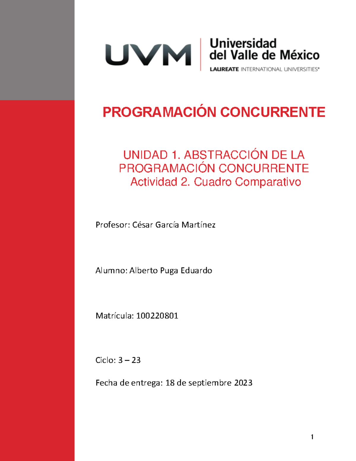 A2 Eap Tarea O ProgramaciÓn Concurrente Unidad 1 AbstracciÓn De La ProgramaciÓn Concurrente 6106