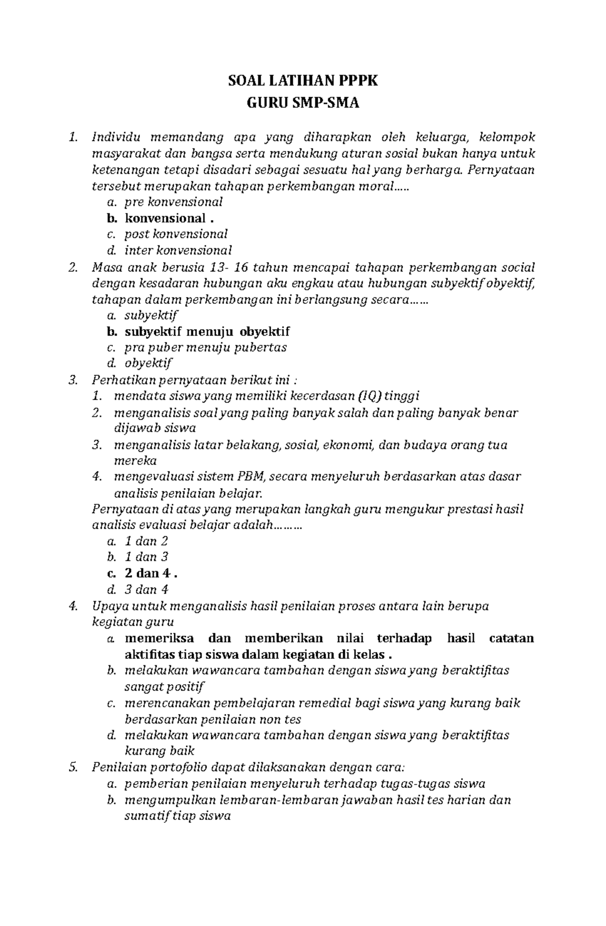 Soal Moderasi Beragama - SOAL LATIHAN PPPK GURU SMP-SMA Individu ...