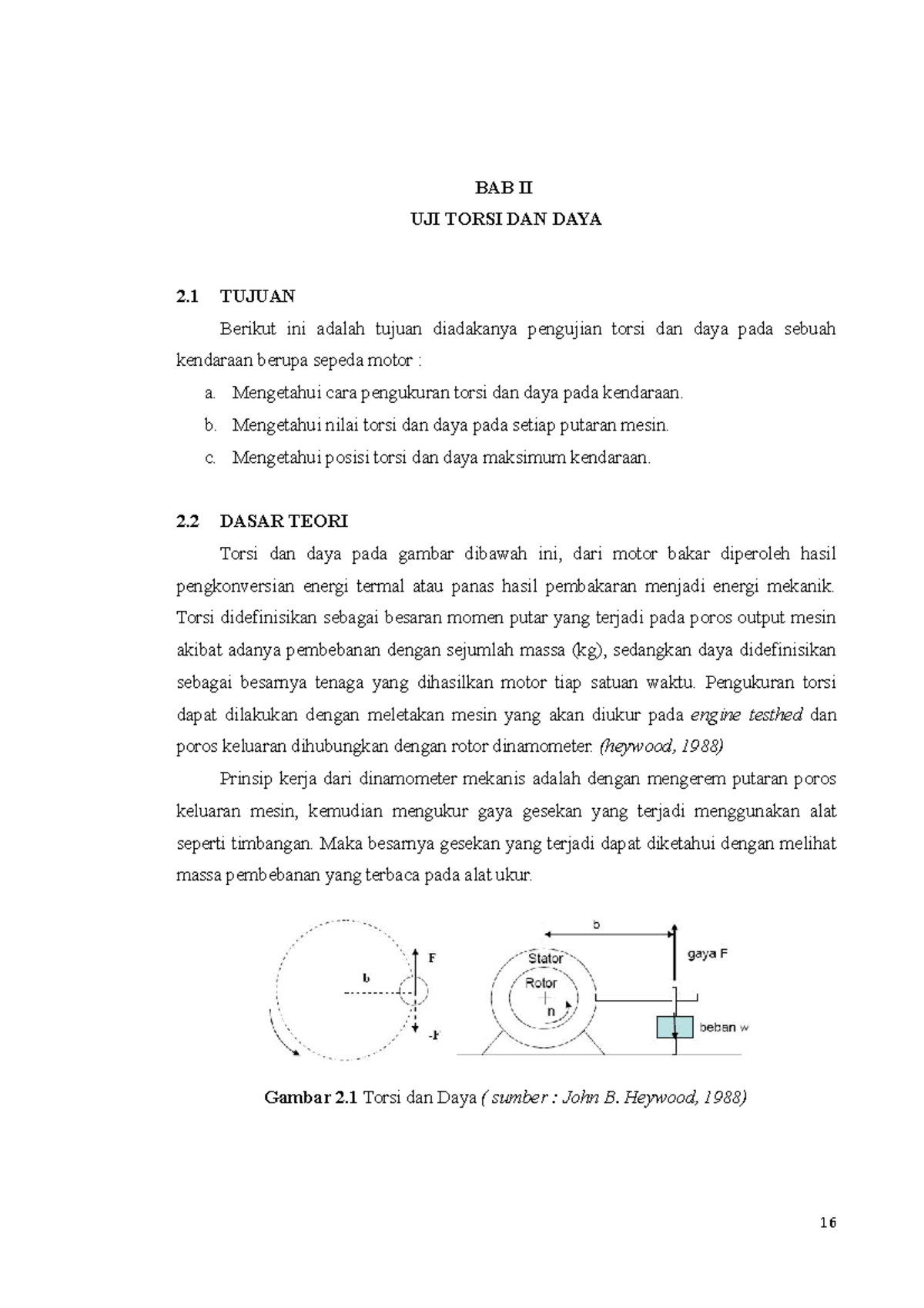 BAB 2 Uji Torsi Daya - BAB II UJI TORSI DAN DAYA 2 TUJUAN Berikut Ini ...