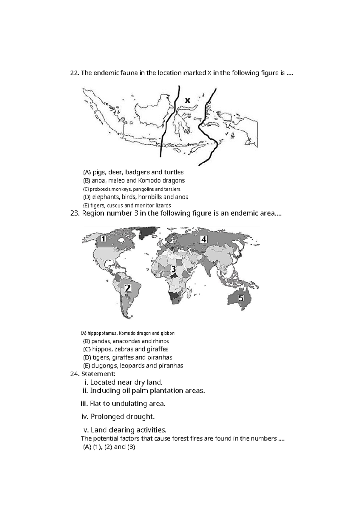 Practice Materials - Geography-20 - 22. The Endemic Fauna In The 