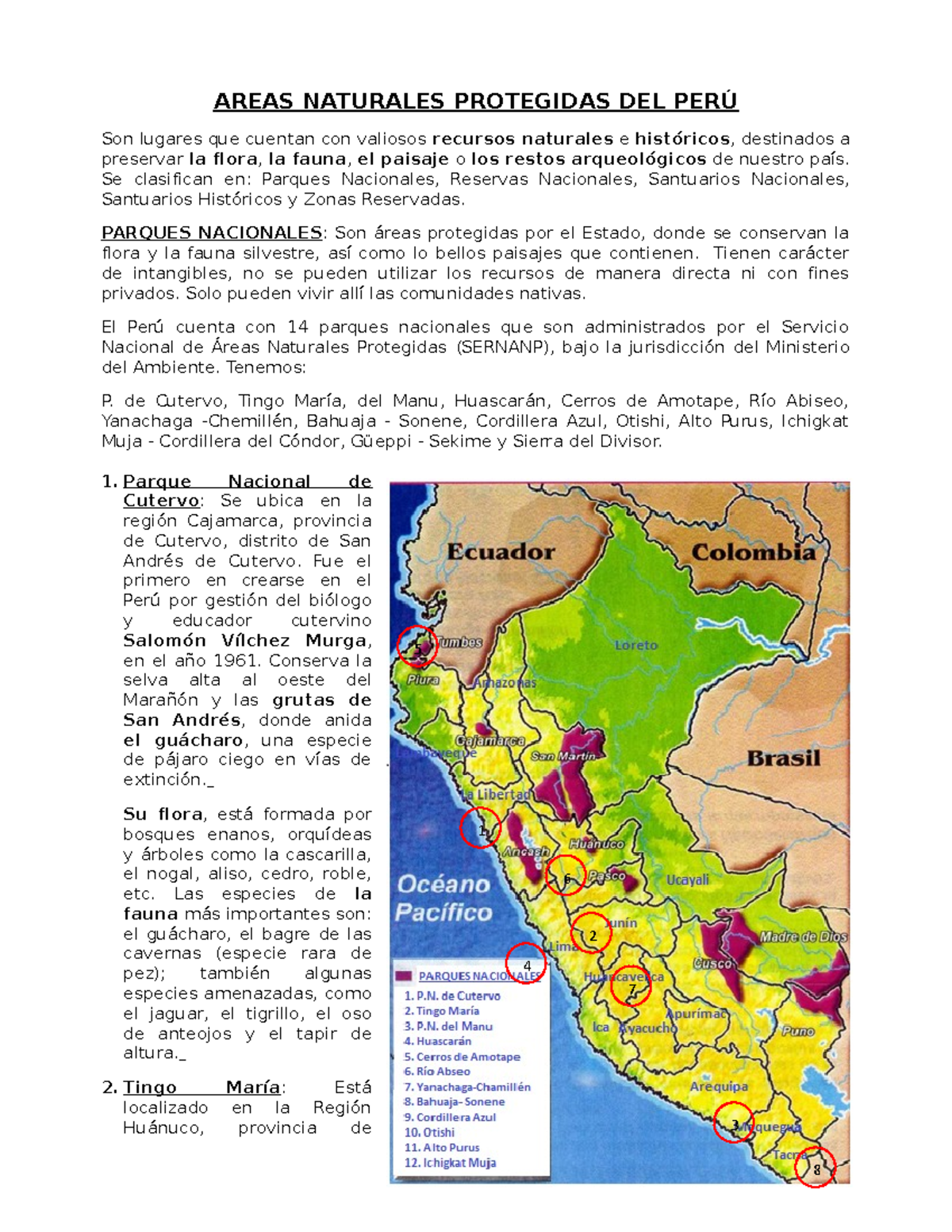 Anp Parques Nacionales Del Per Areas Naturales Protegidas Del Per