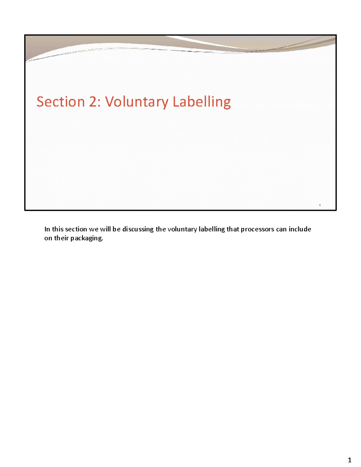 2020 9 NFS284 Food Labelling Section+2 slides transcript - Section 2 ...