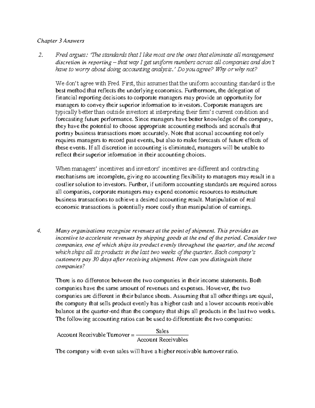 Ch 3 Answers - tutorial answer - Chapter 3 Answers 2. Fred argues: ‘The ...