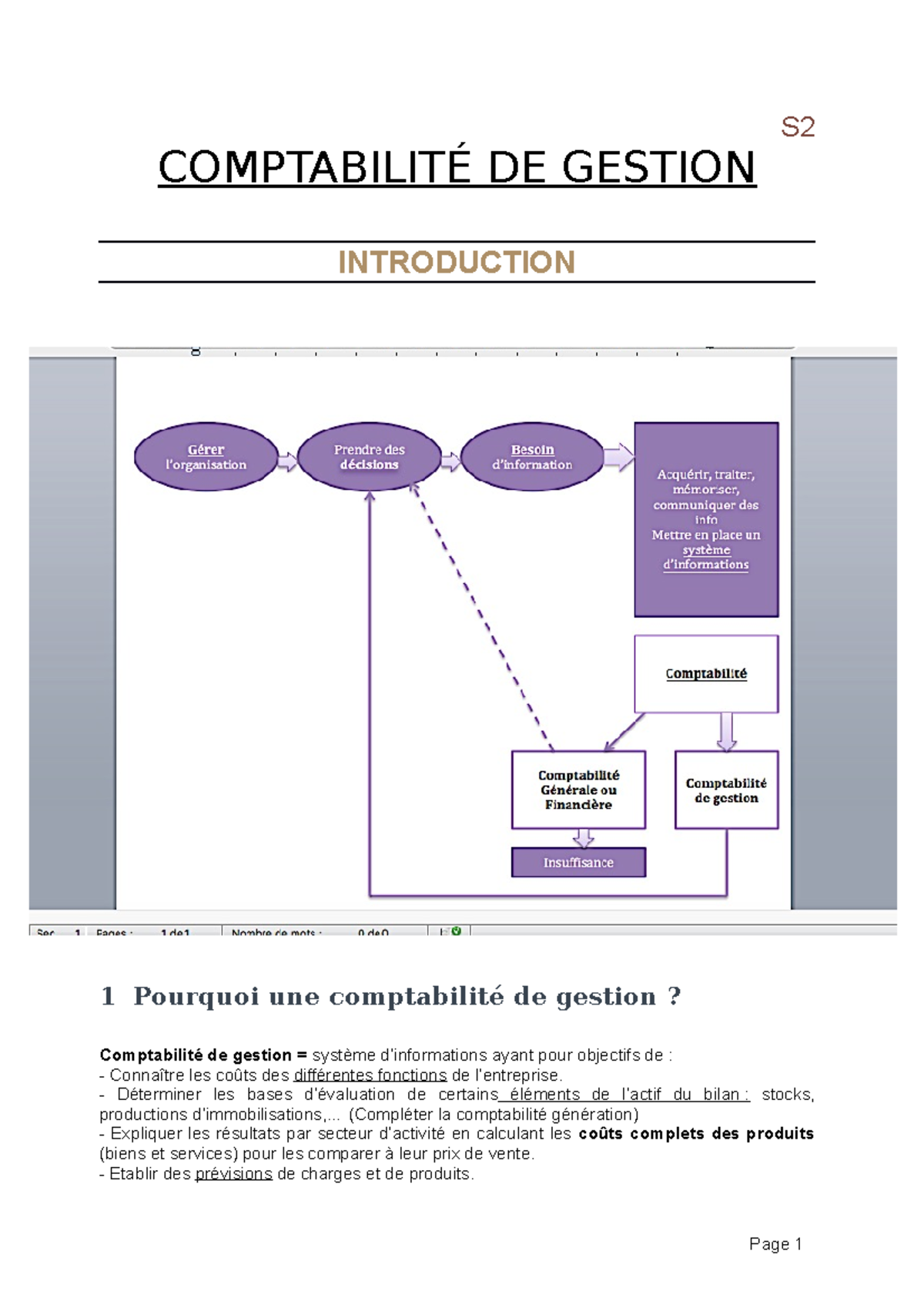 ComptabilitéDUTTC S2 - S2 COMPTABILITÉ DE GESTION INTRODUCTION 1 ...