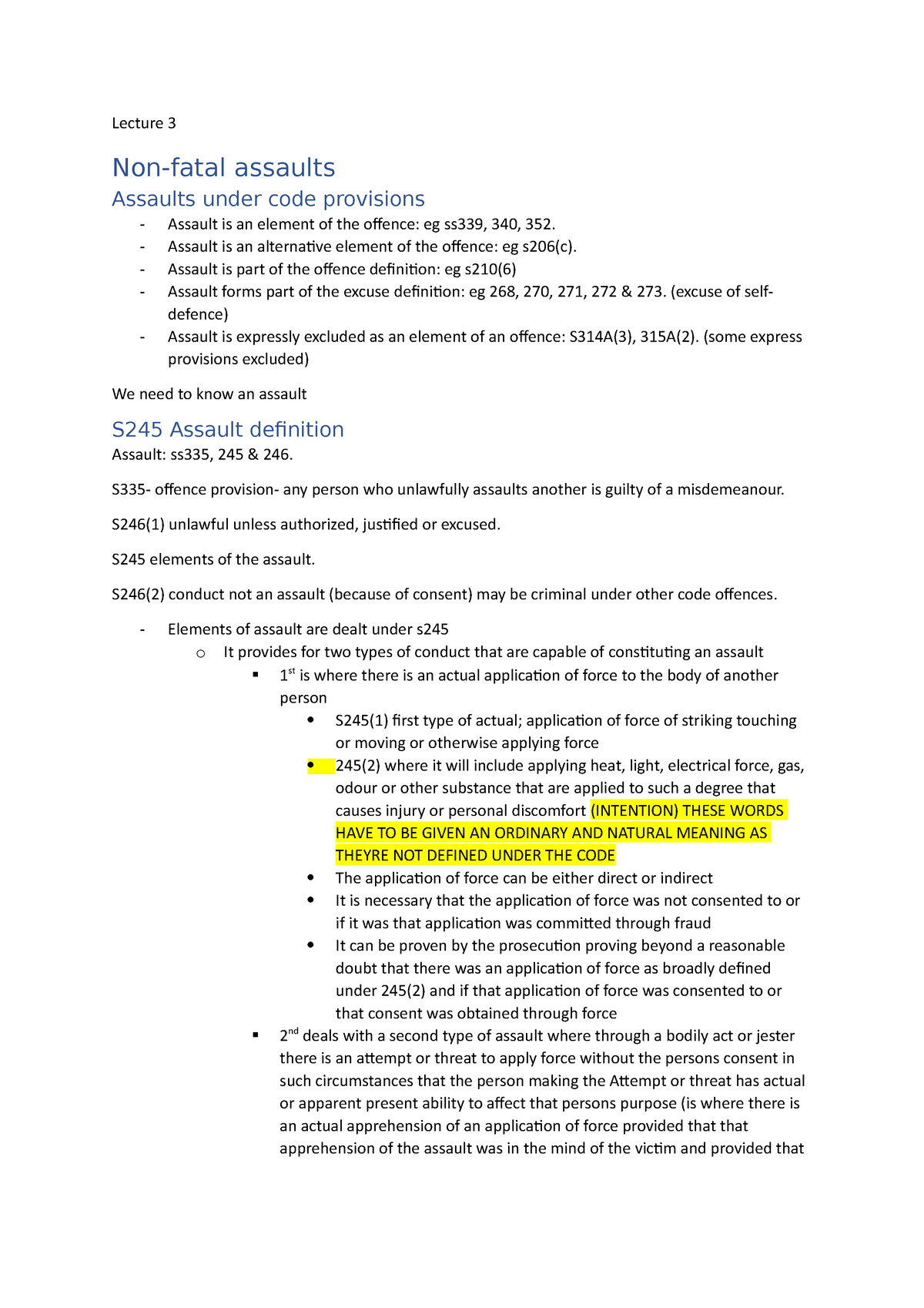 criminal-law-documents-lecture-3-non-fatal-assaults-assaults-under