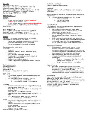 Fluid And Electrolytes Study Guide - Fluid And Electrolytes Acid And ...