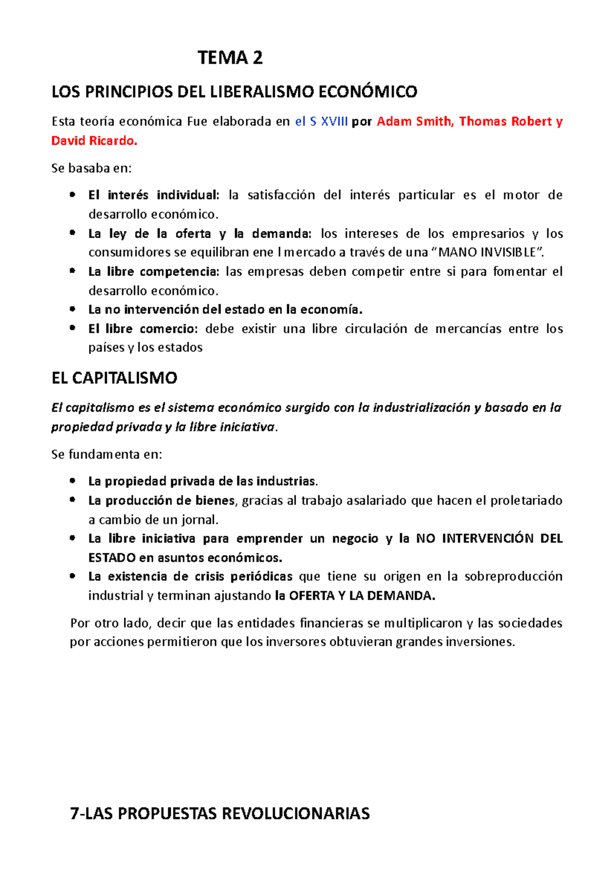 Tema 2 Tema 1 Tema 2 Los Principios Del Liberalismo EconÓmico Esta Teoría Económica Fue 3497