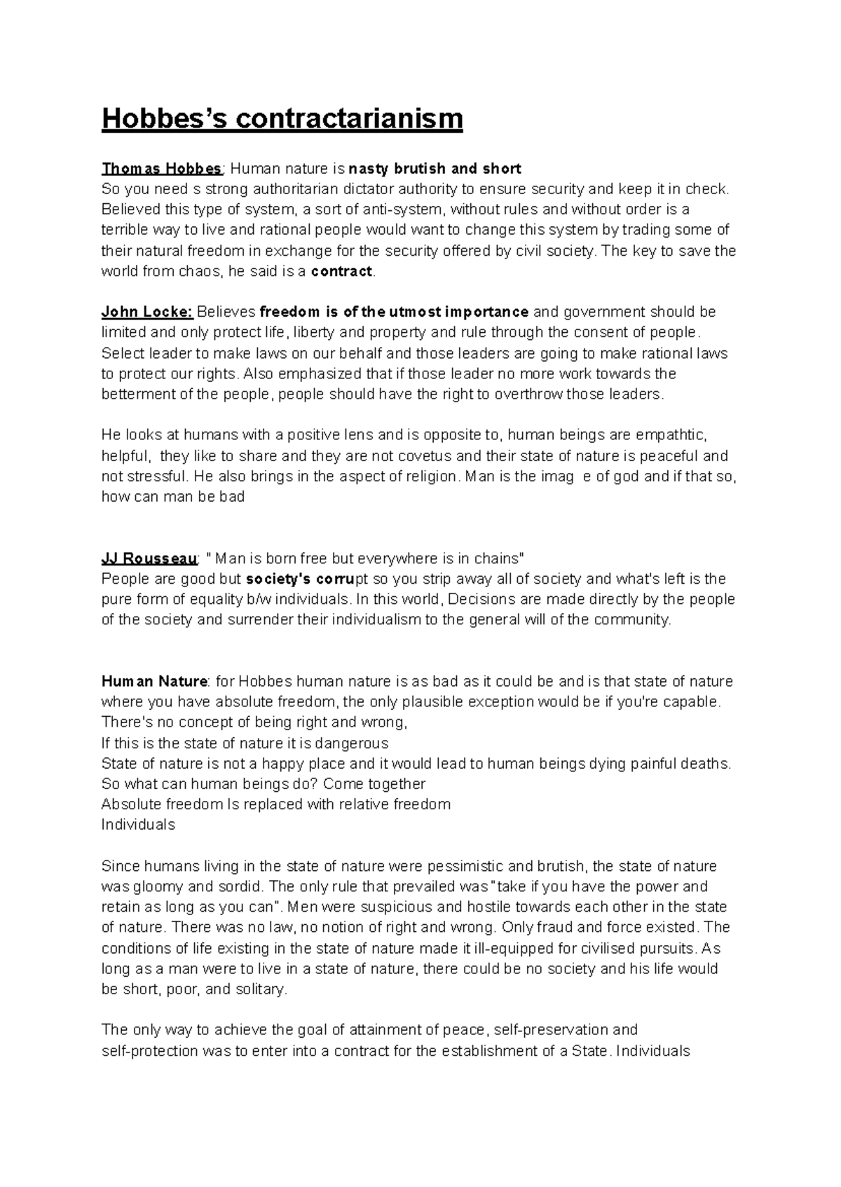 Hobbes’s contractarianism - Hobbes’s contractarianism Thomas Hobbes ...