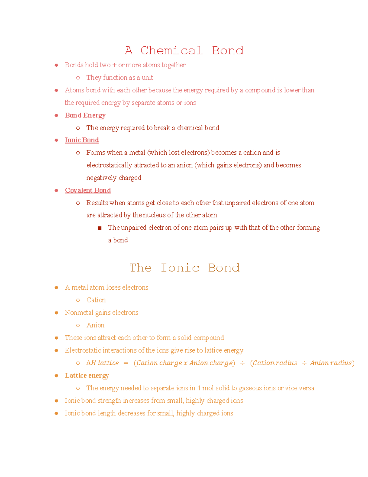 essay about chemical bonding