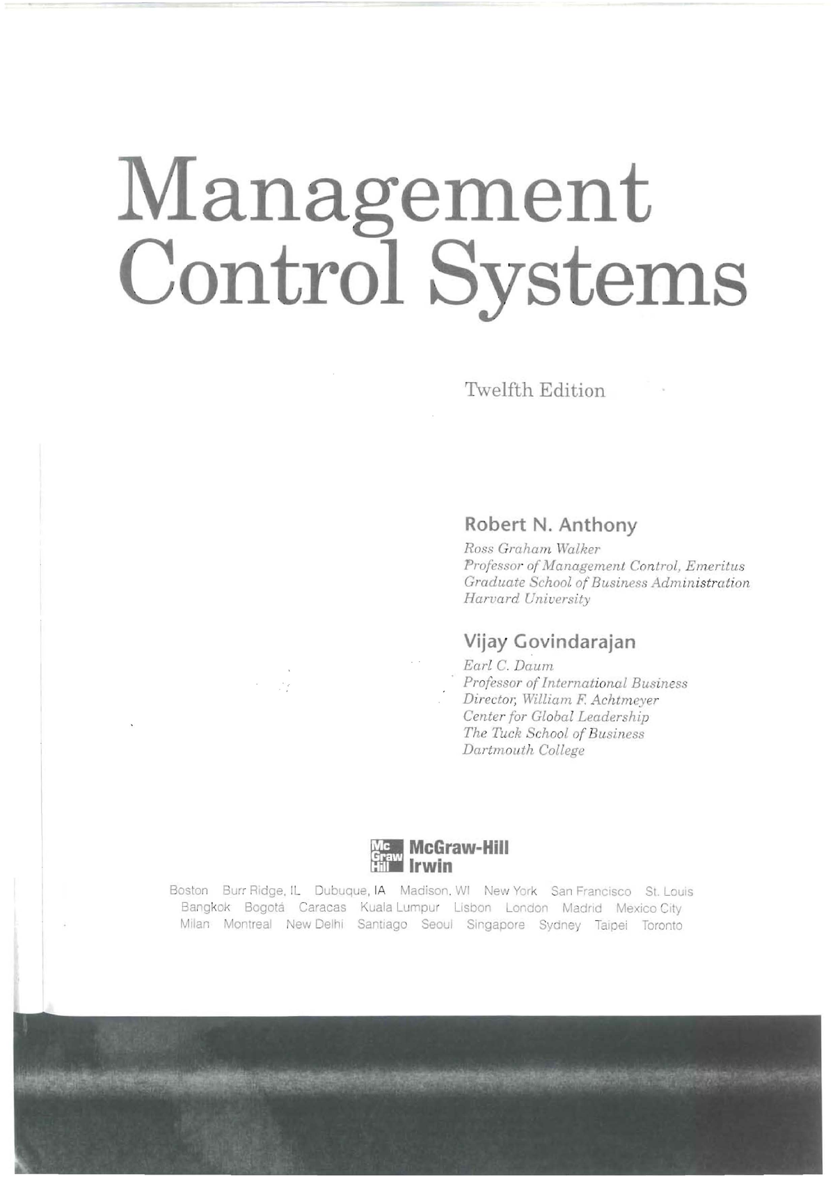 Pdfcoffee - PDF - Management Control Systems ####### Twelfth