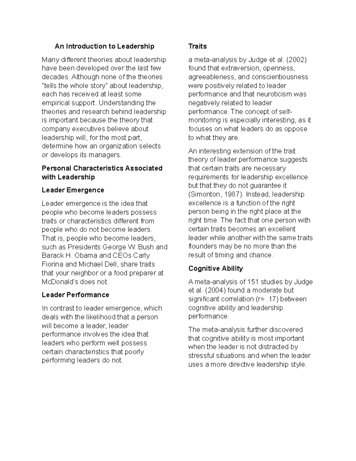 Leadership- A good leader - An Introduction to Leadership Many ...