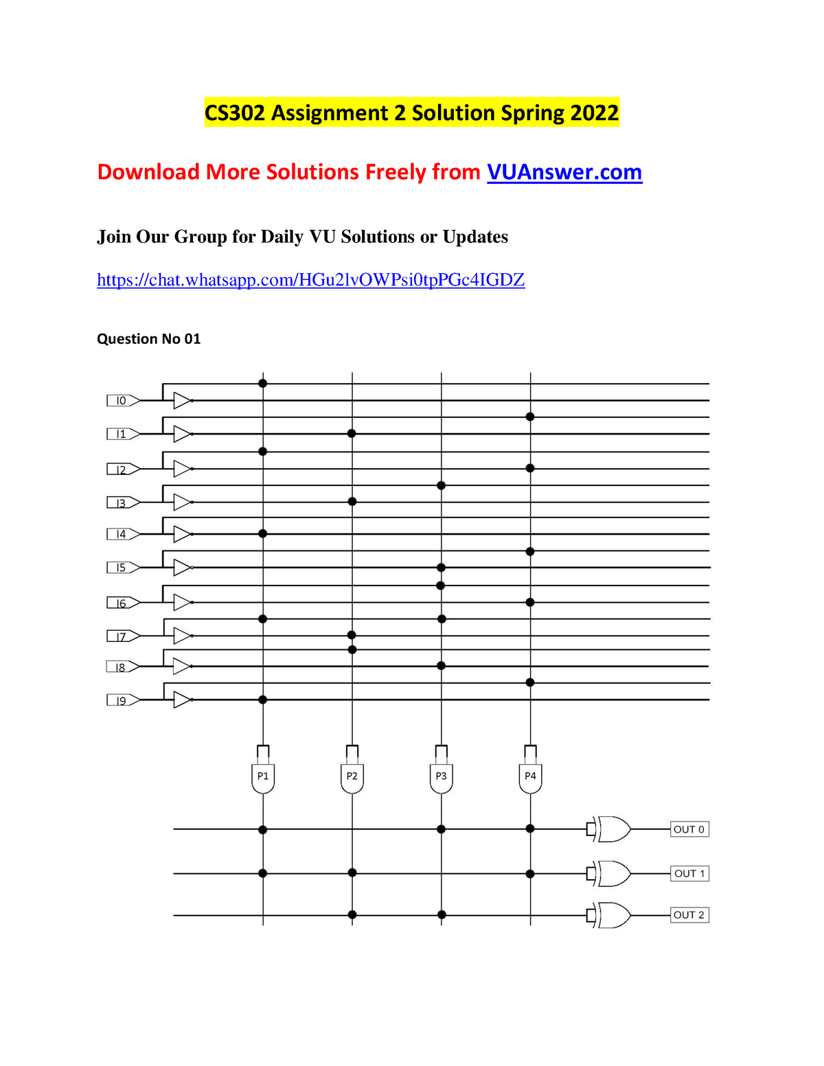 CS302 Assignment 2 Solution Spring 2022-vuanswer - CS302 Assignment 2 ...