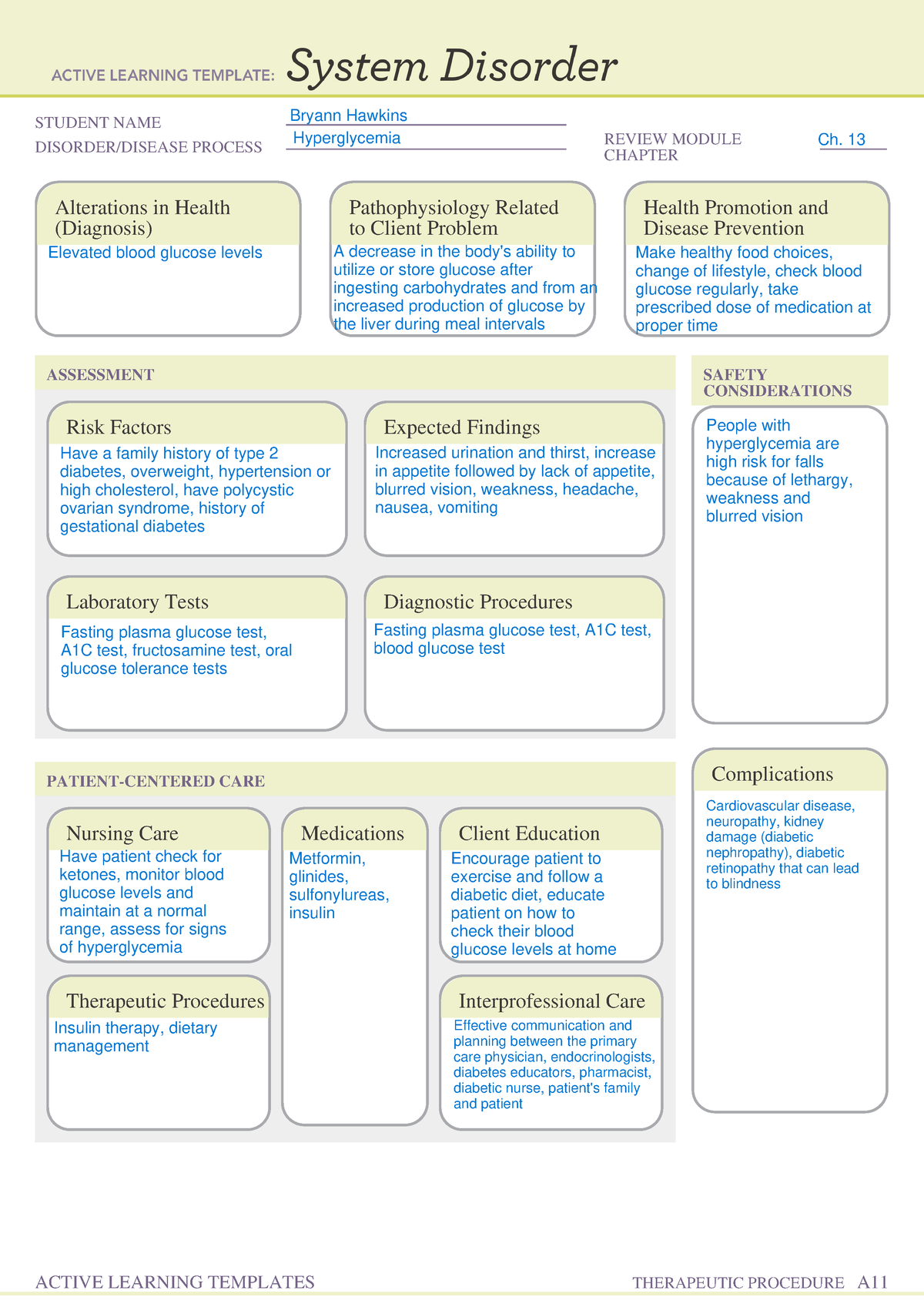 Nutrition ( - ati remediation - STUDENT NAME DISORDER/DISEASE PROCESS ...