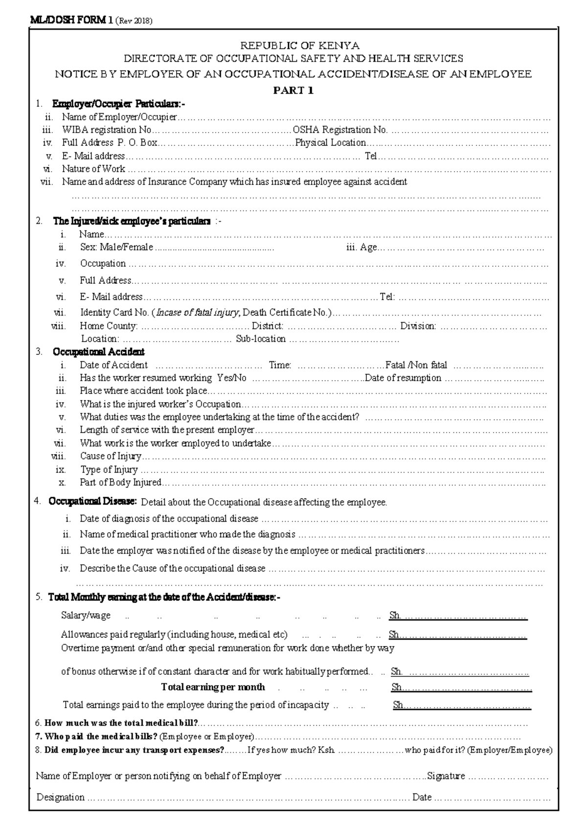 DOSH-1-Accident-Notification-form-2018 - ML/DOSH FORM 1 (Rev 2018 ...