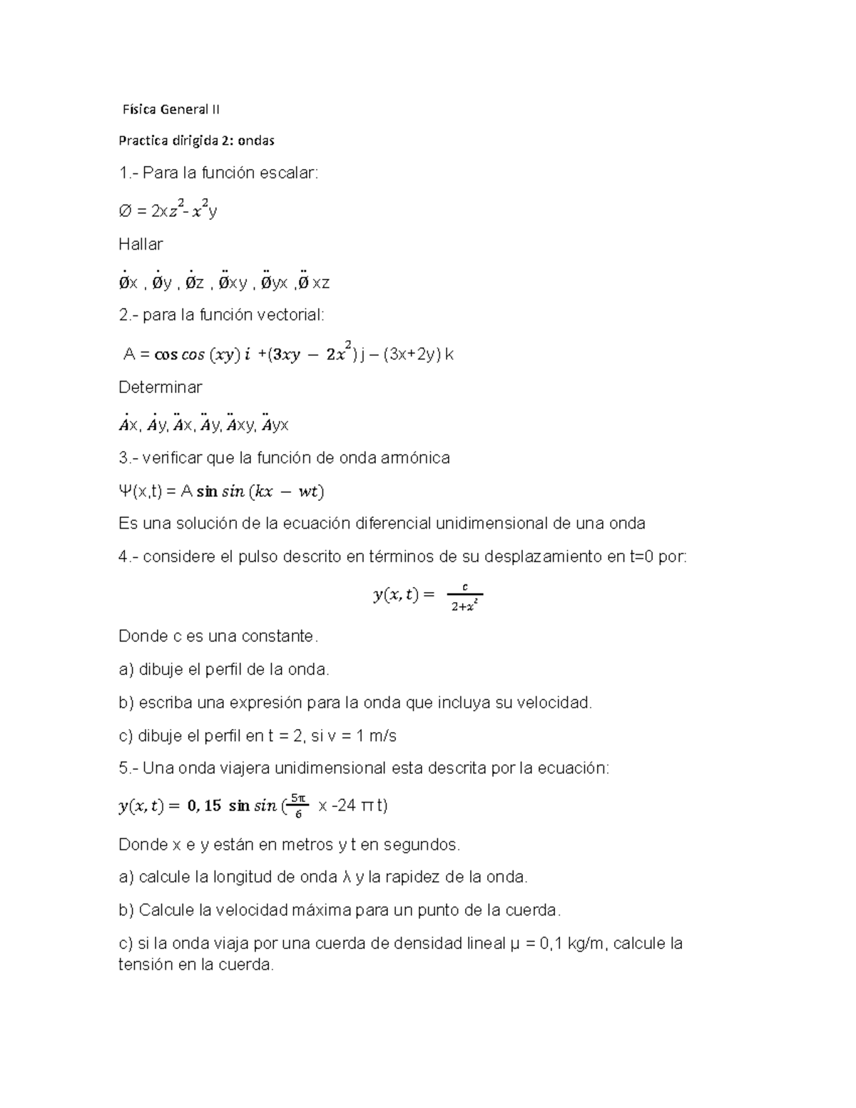 2 Práctica dirigida - Física General II Practica dirigida 2: ondas 1 ...