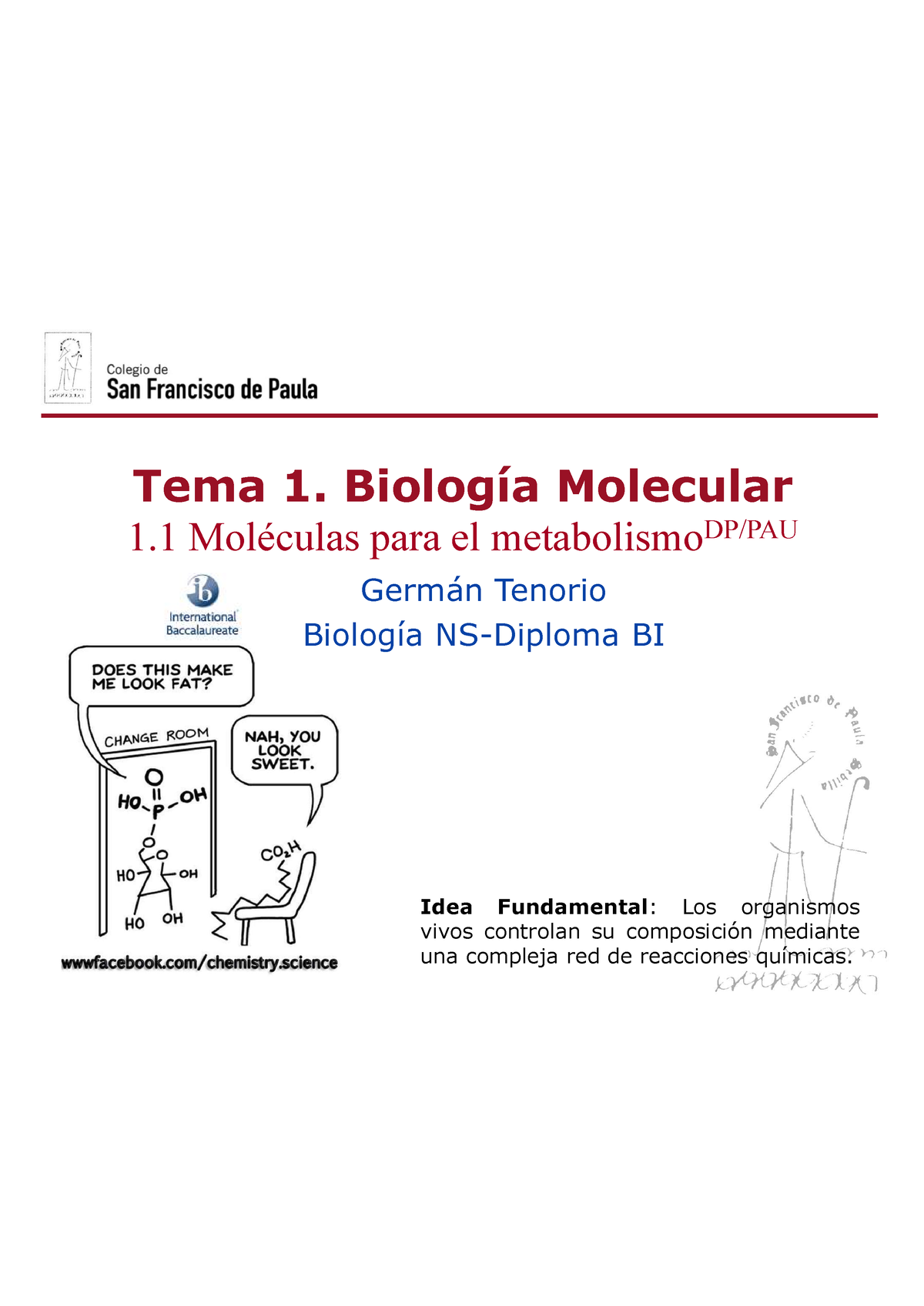 BM1.Moleculas Para El Metabolismo - Germán Tenorio Biología NS-Diploma ...