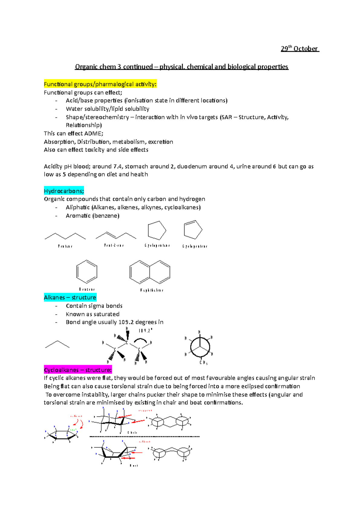 Organic Chem 3 Cont 29th October - 29 Th October Organic Chem 3 ...