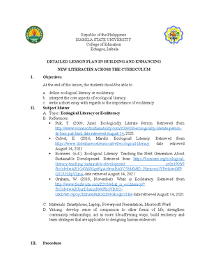 Script - Detailed Lesson Plan - Detailed Lesson Plan in English II I ...