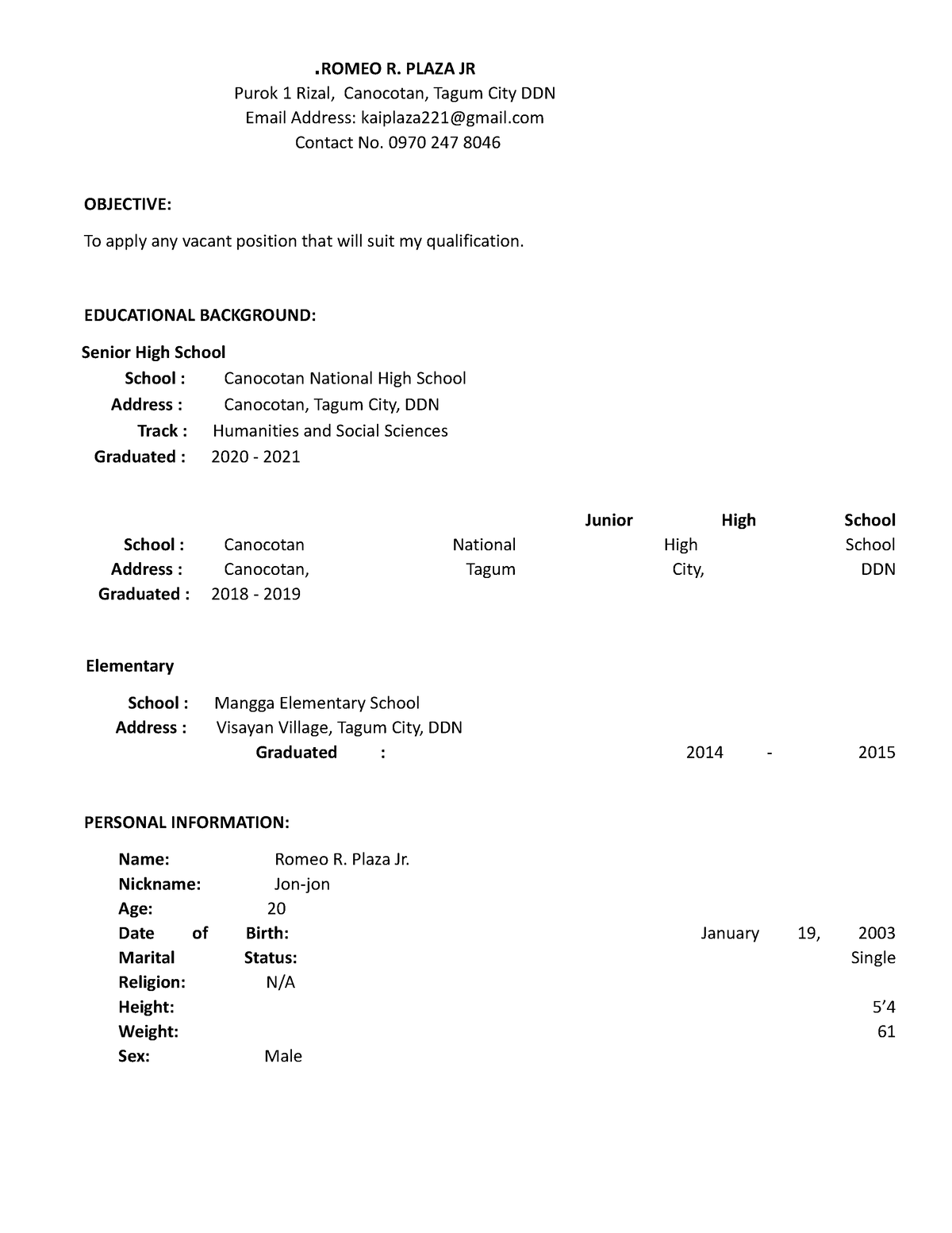 J Unjun - LECTURE NOTES ON JUJUN - .ROMEO R. PLAZA JR Purok 1 Rizal ...