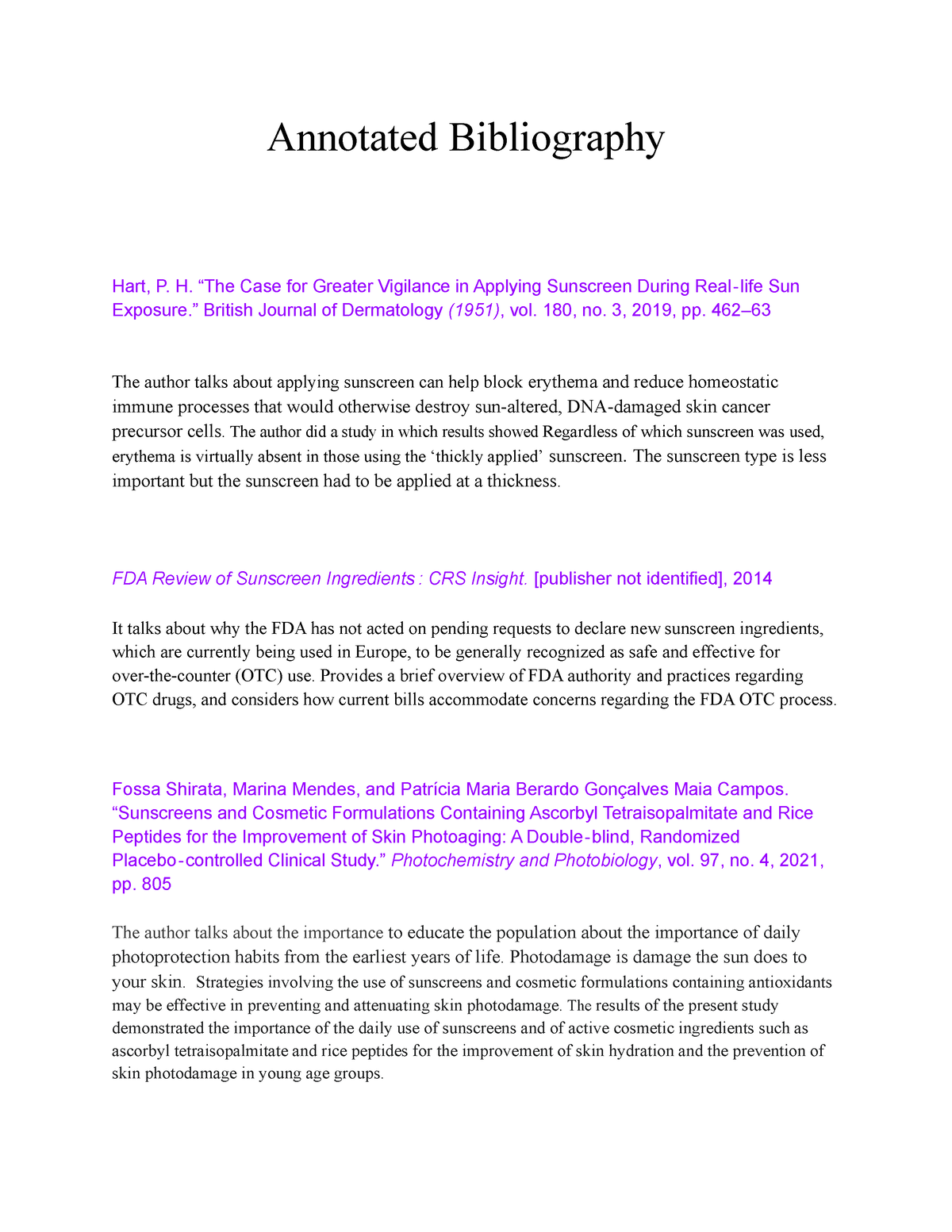 annotated bibliography university of toronto