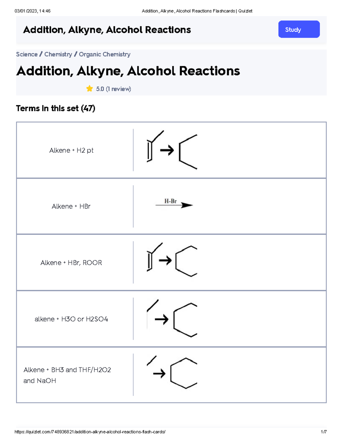 Addition, Alkyne, Alcohol Reactions Flashcards Quizlet Addition, Alkyne, Alcohol Reactions 5