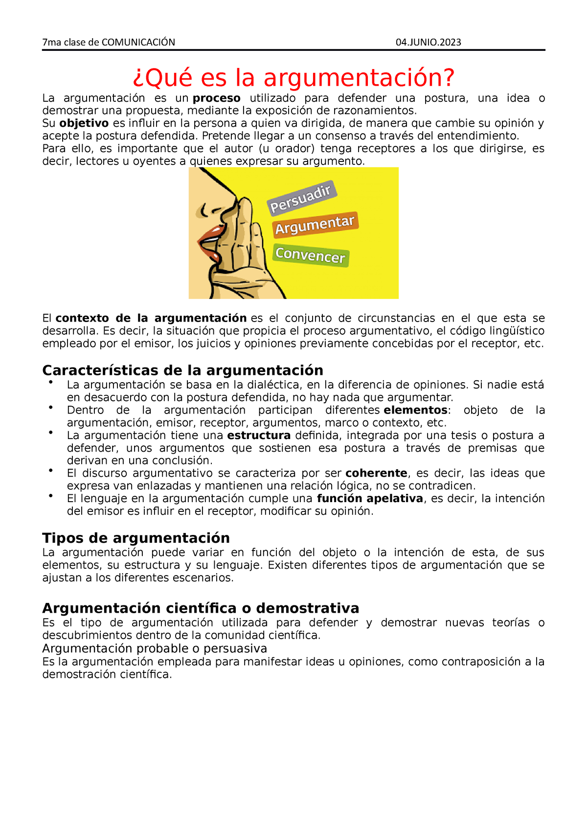 Qué Es La Argumentación - 7ma Clase De COMUNICACIÓN 04. ¿Qué Es La ...