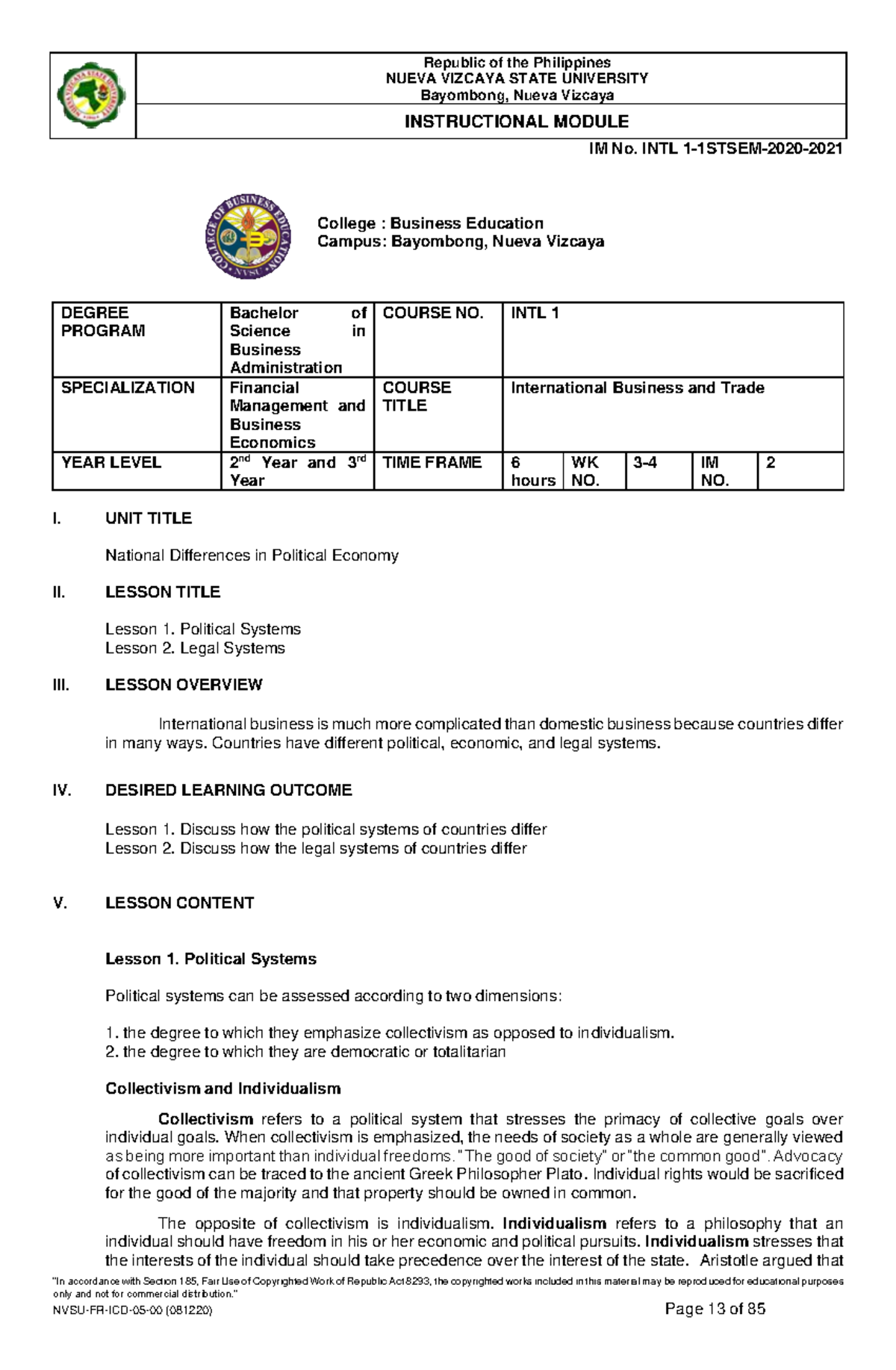 Module-2 NVSU-FR-ICD-05-00 IBT NO- Evaluation - NUEVA VIZCAYA STATE ...