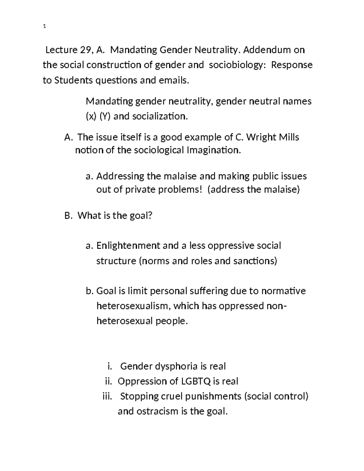 gender neutrality essay