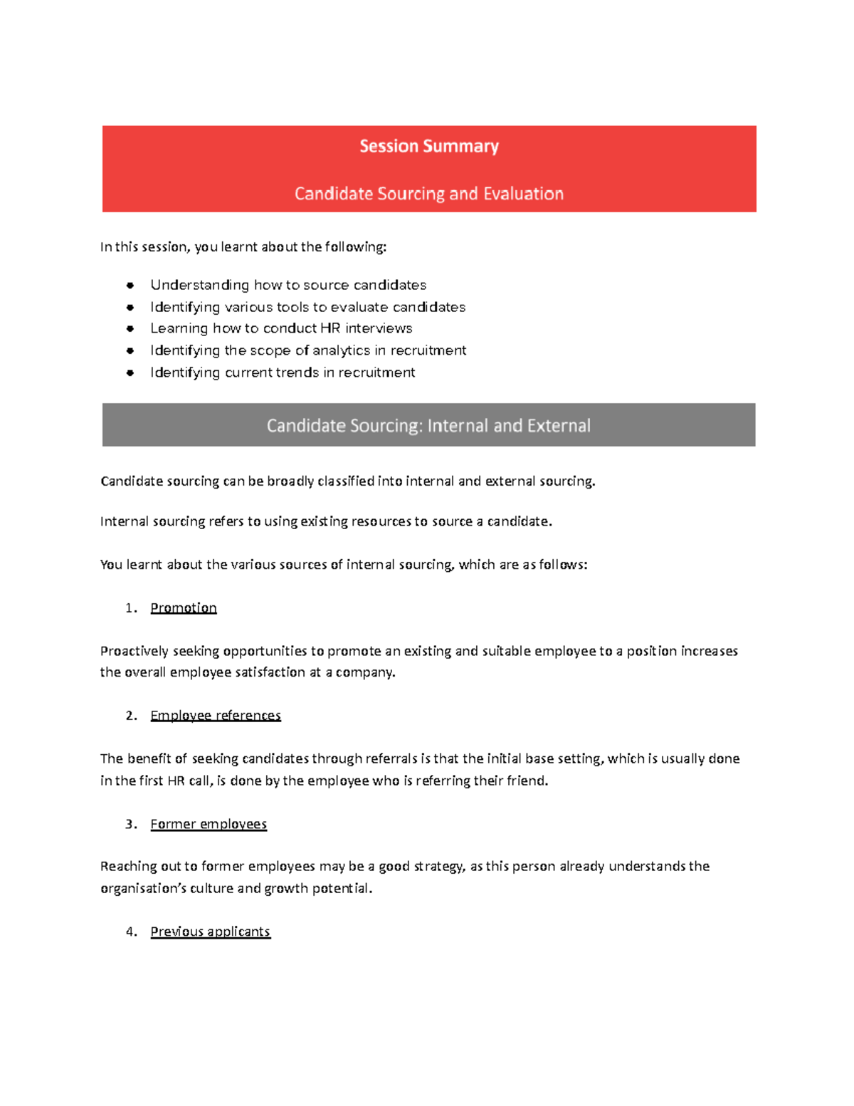 16 - session summary - In this session, you learnt about the following ...