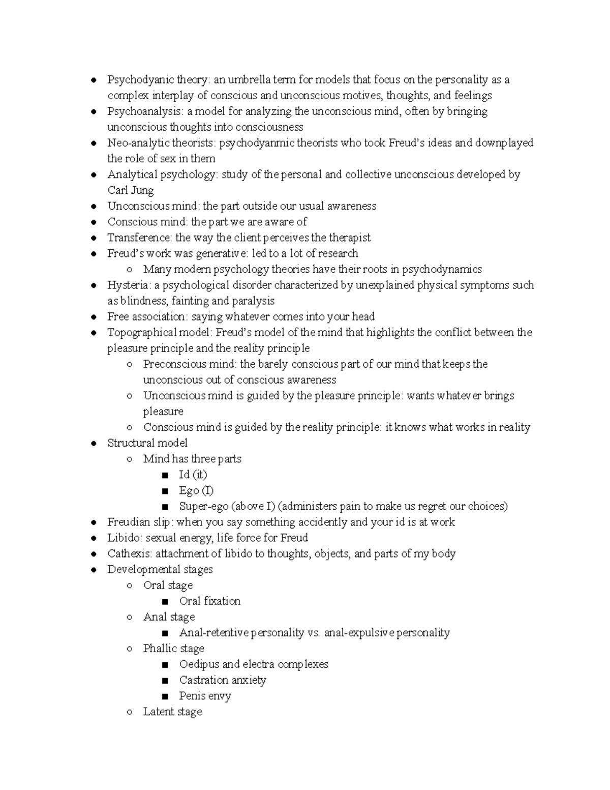 chapter-6-textbook-notes-psychodyanic-theory-an-umbrella-term-for