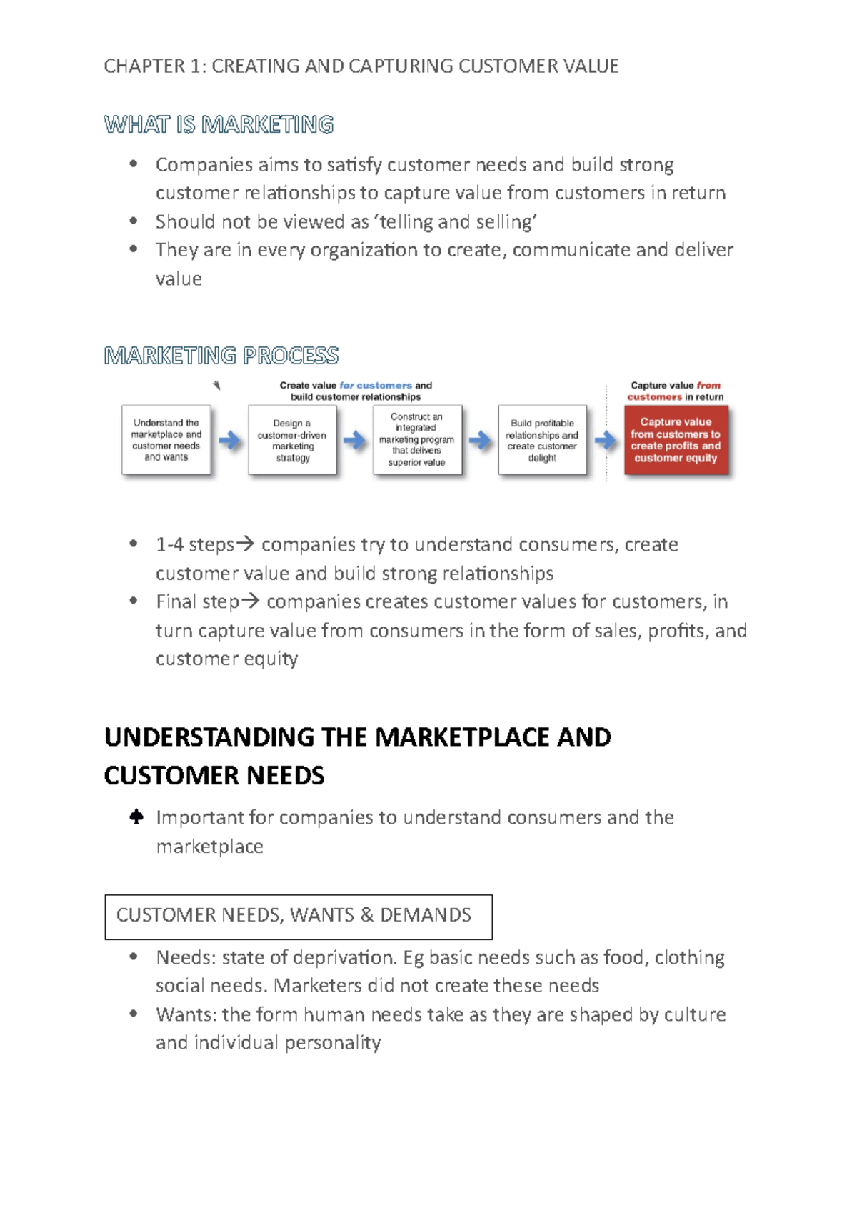 Week 1 - Lecture notes 1 - CHAPTER 1: CREATING AND CAPTURING CUSTOMER ...