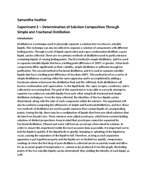 Ochem Lab Experiment 1 Lab Report Samantha Koehler Experiment 1 Using The Recrystallization Ochem Lab Experiment 1 Lab Report Samantha Koehler Experiment 1 Using The Recrystallization