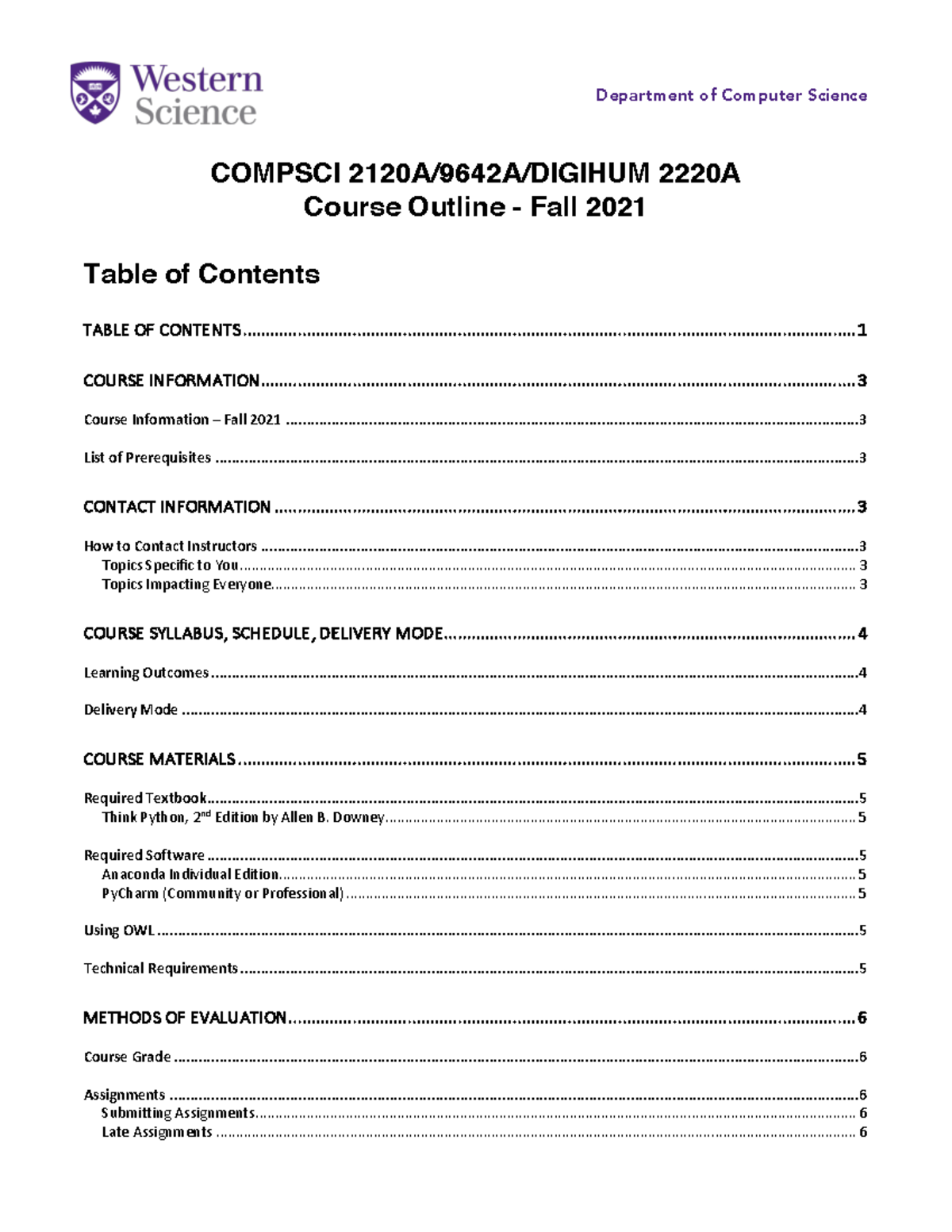 Coding Essentials - The syllabus for the course COMPSCI 2120A ...