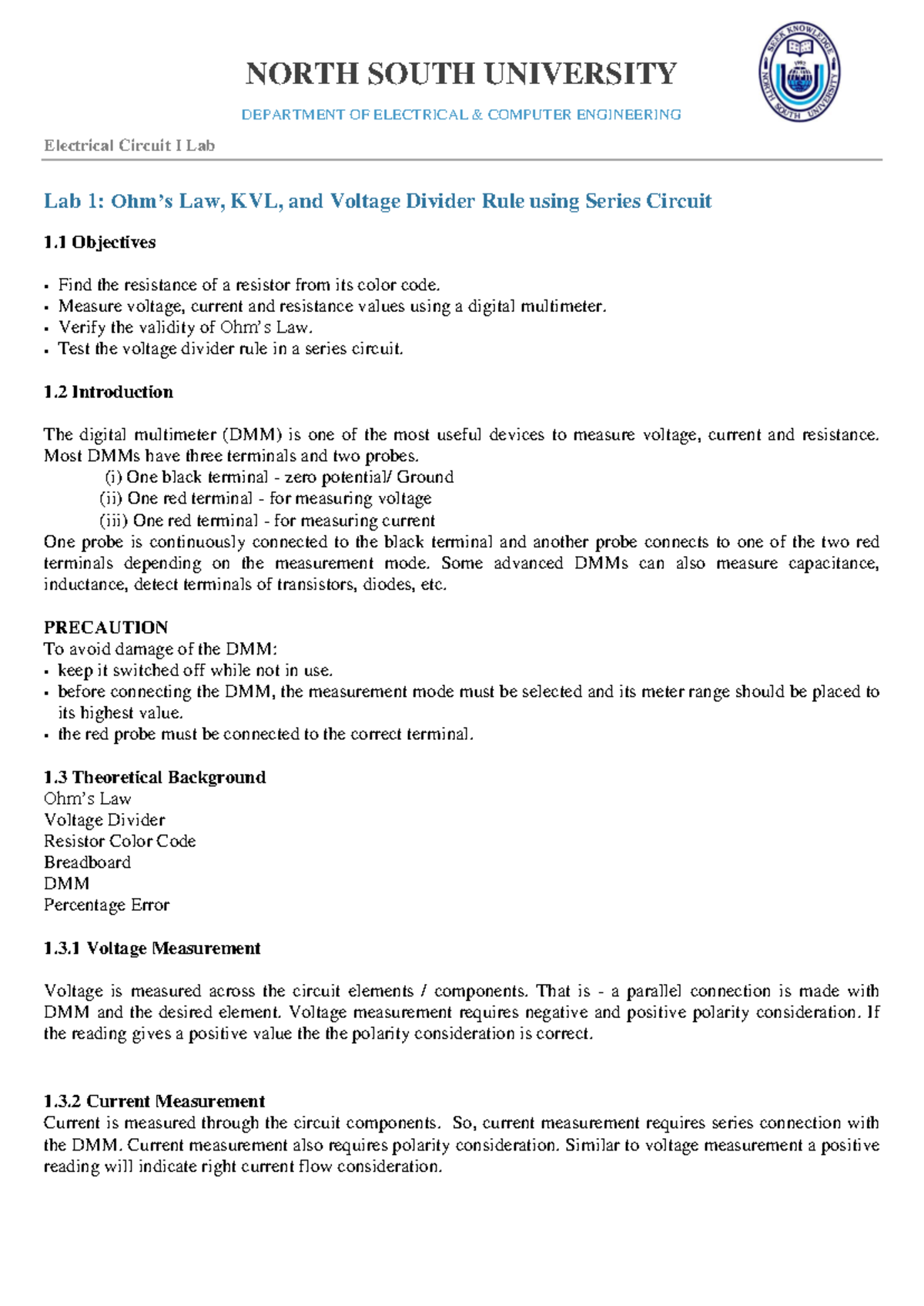 NSU EEE 141 manual updated 2024(north south university) - DEPARTMENT OF ...