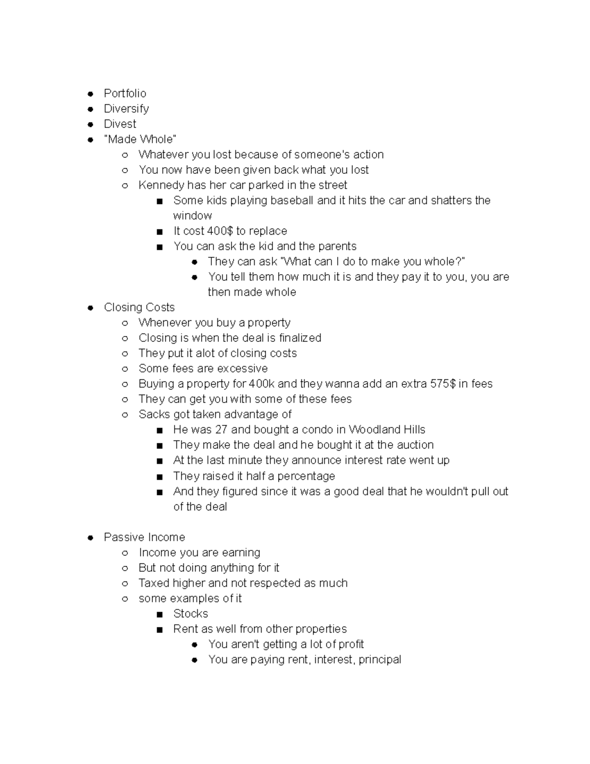 US Econ Notes - Portfolio Diversify Divest “Made Whole” Whatever you ...