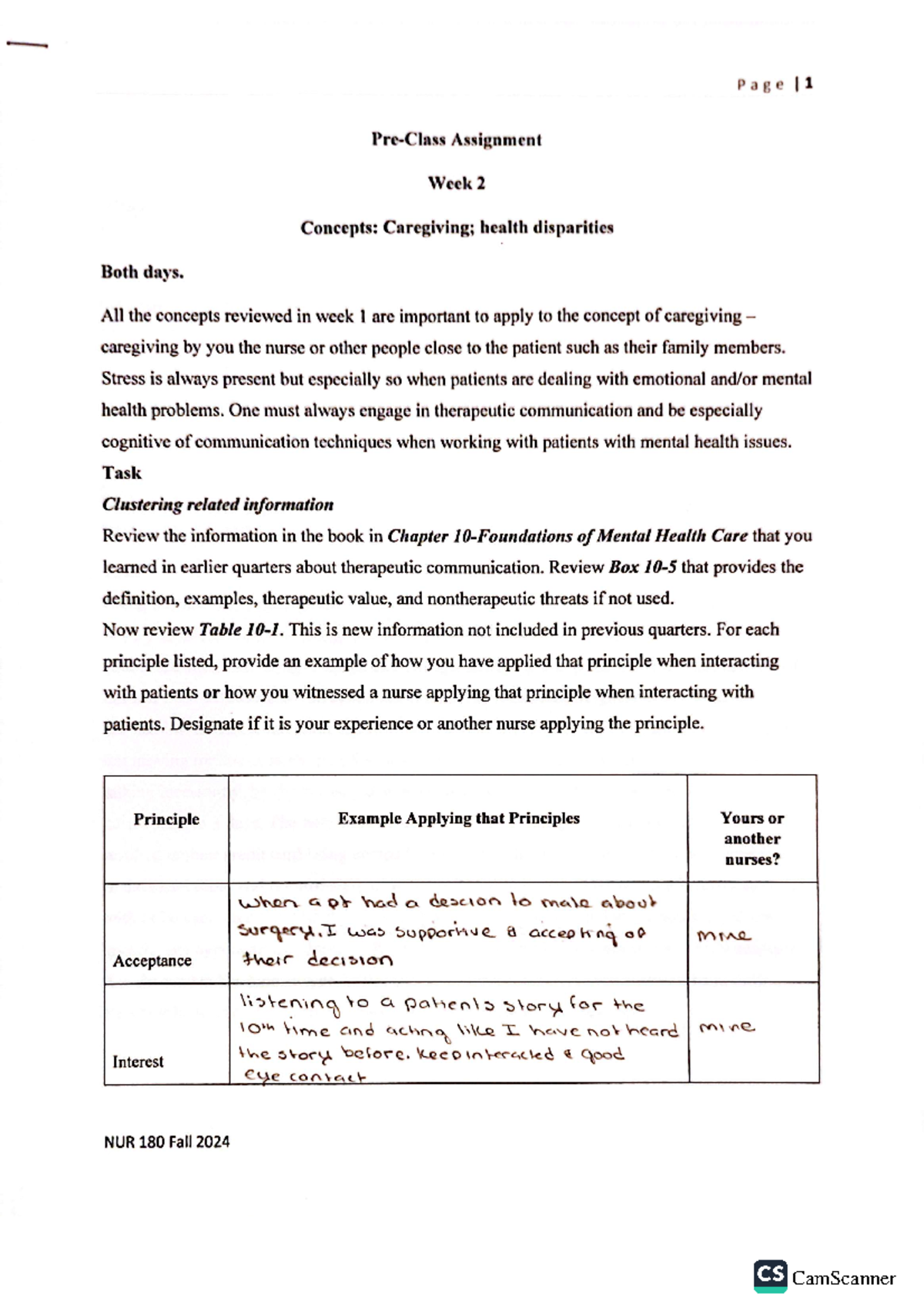 Week 2 preclass assignment - Page Assignment Week 2 Concepts: health ...