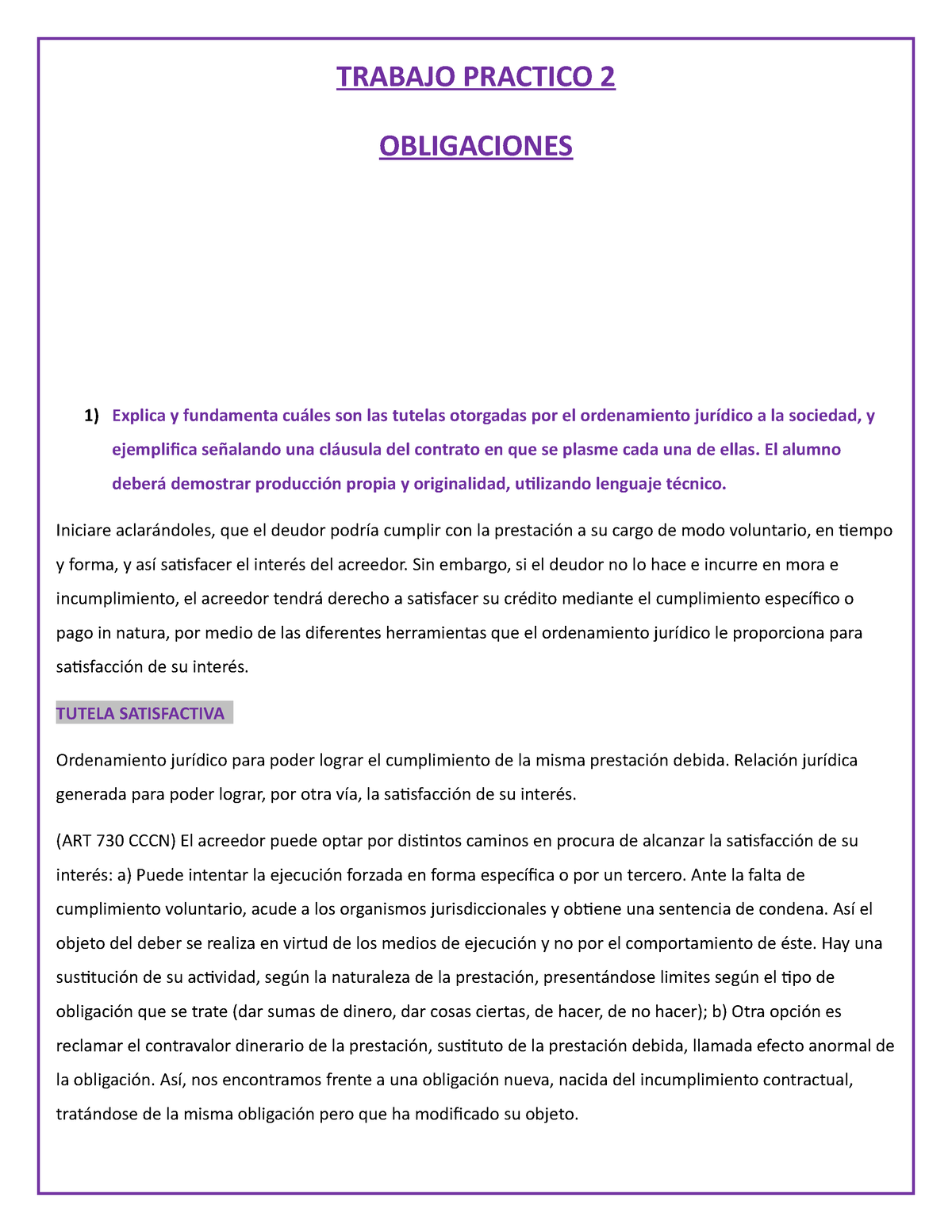 Trabajo Practico 2 Obligaciones Trabajo Practico 2 Obligaciones Explica Y Fundamenta Cuáles 4912