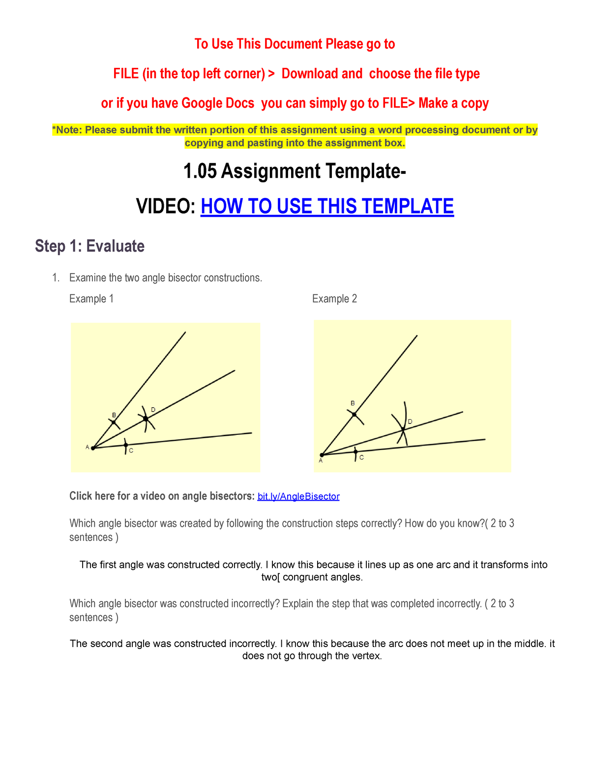 Copy of 1.05 Template - geometry - To Use This Document Please go to FILE  (in the top left corner) - Studocu