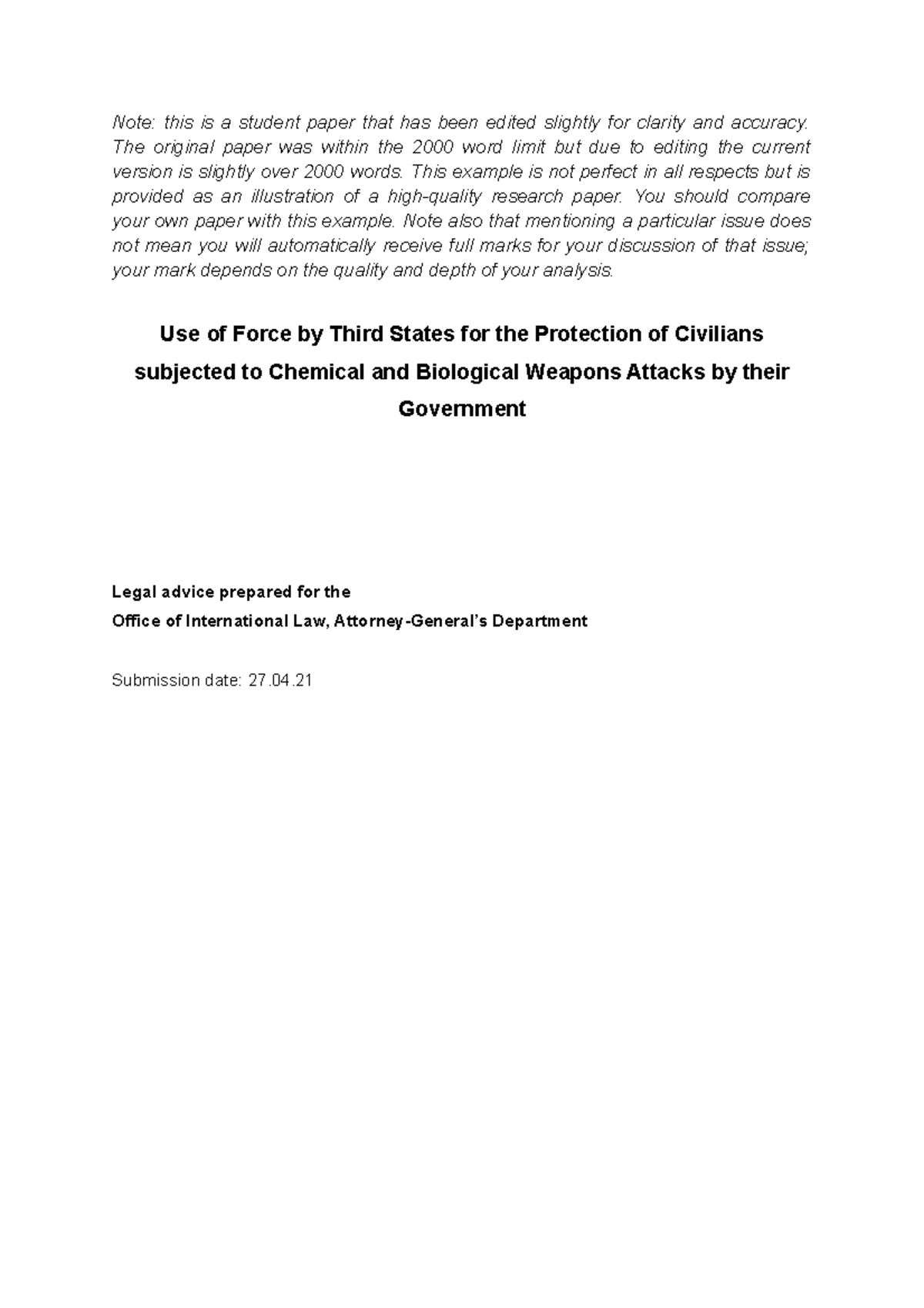 Student Example Research Paper 2021 - Note: this is a student paper ...