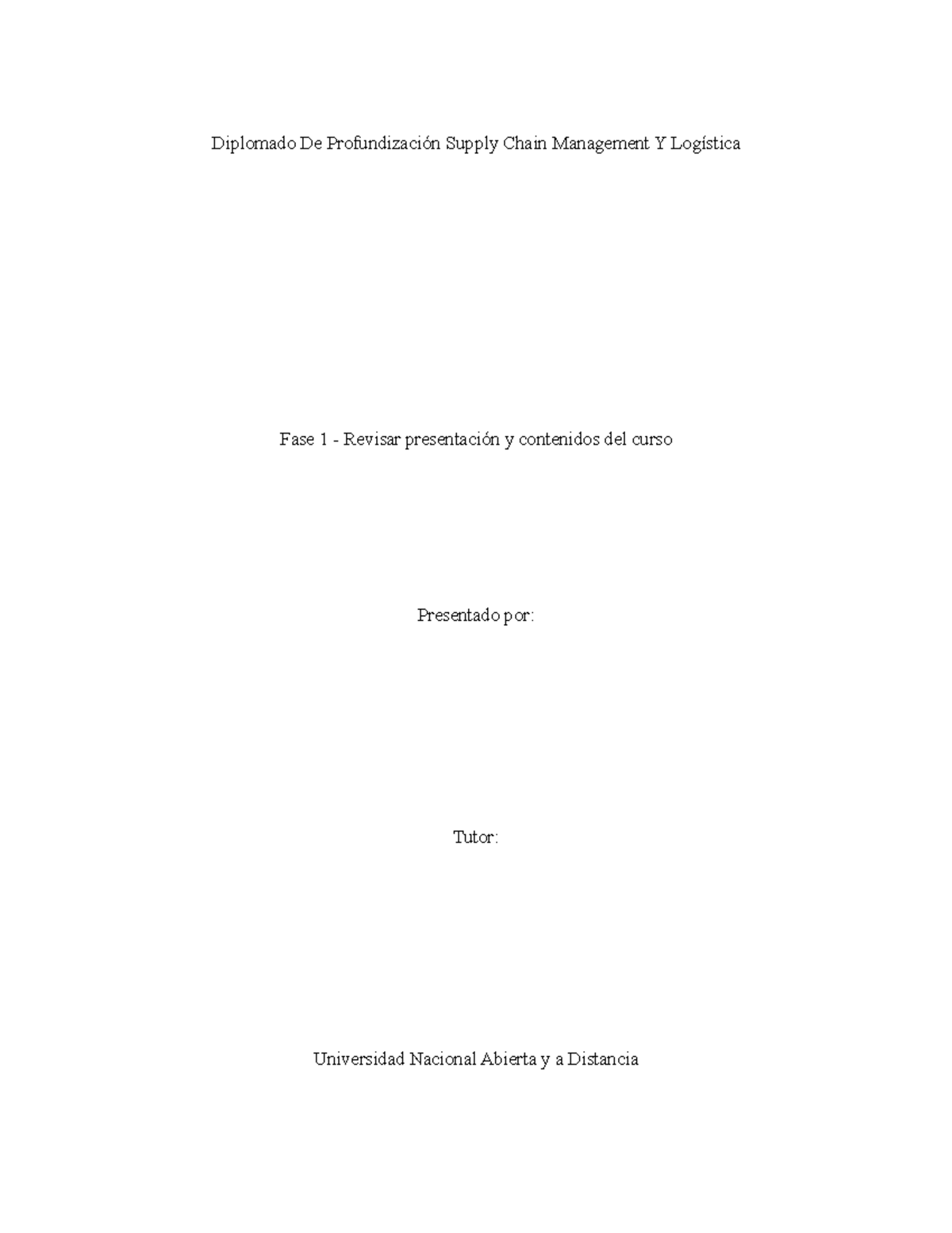 Diplomado De Profundización Supply Chain Management Y Logística guia