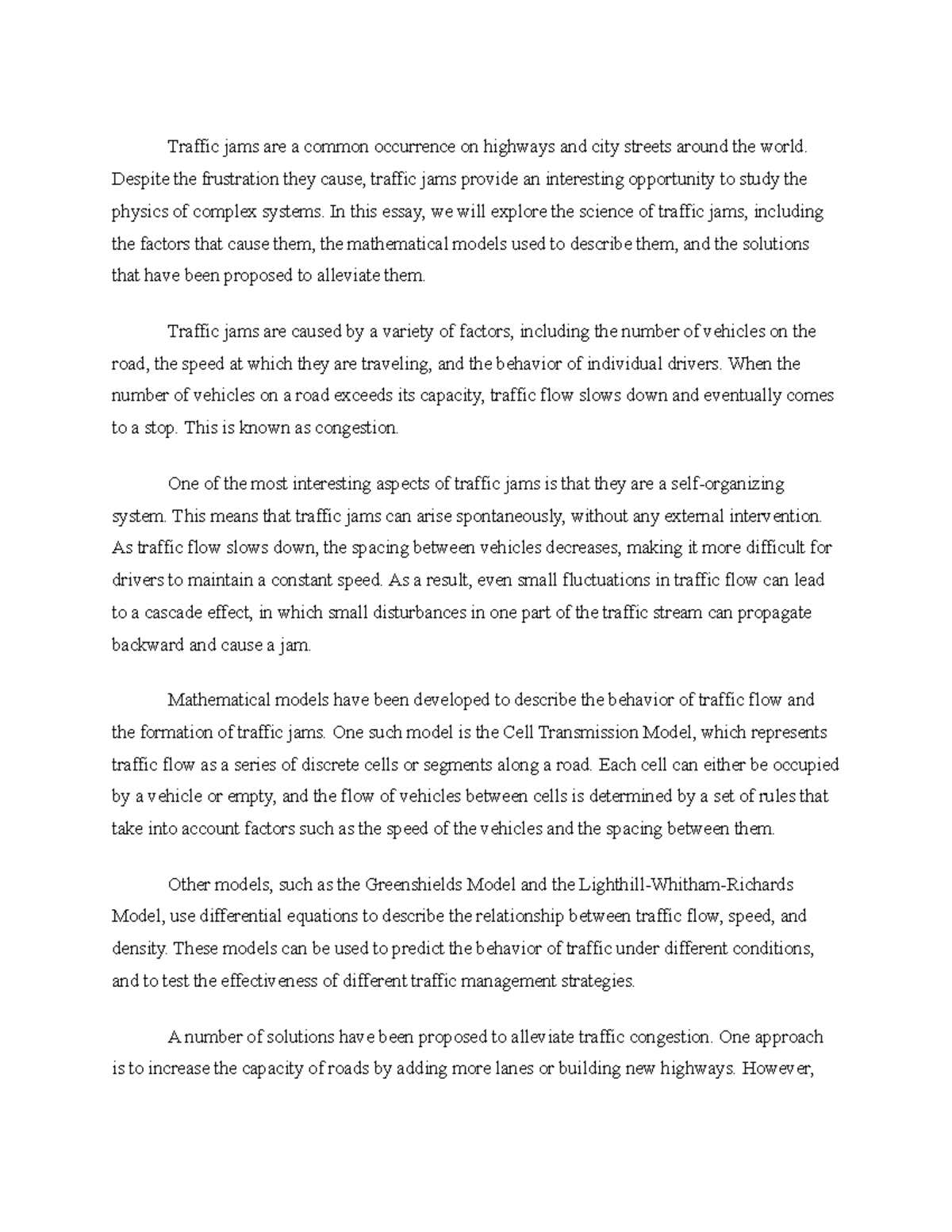 The Physics of Traffic Jams Understanding the Science of Congestion