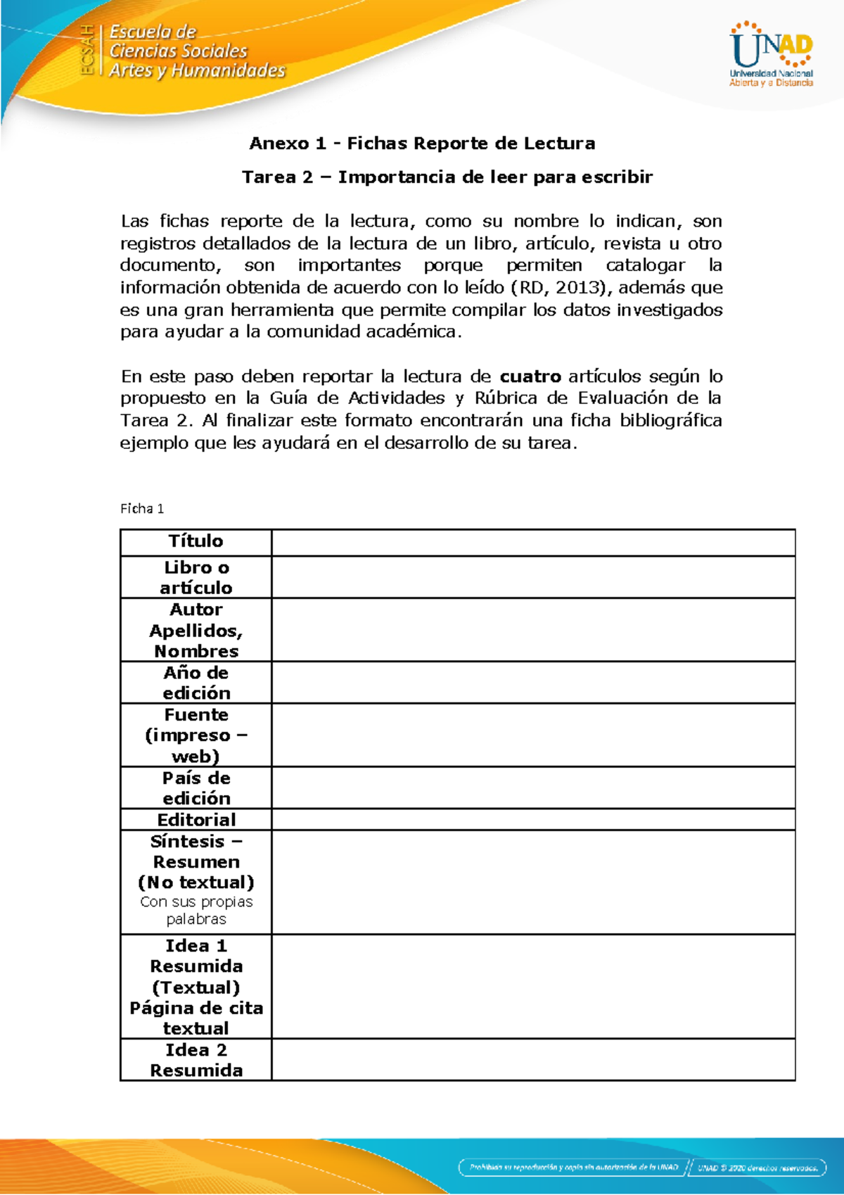 Anexo 1 - Tarea 2 - Fichas Reporte Lectura - Introducción a la regencia ...