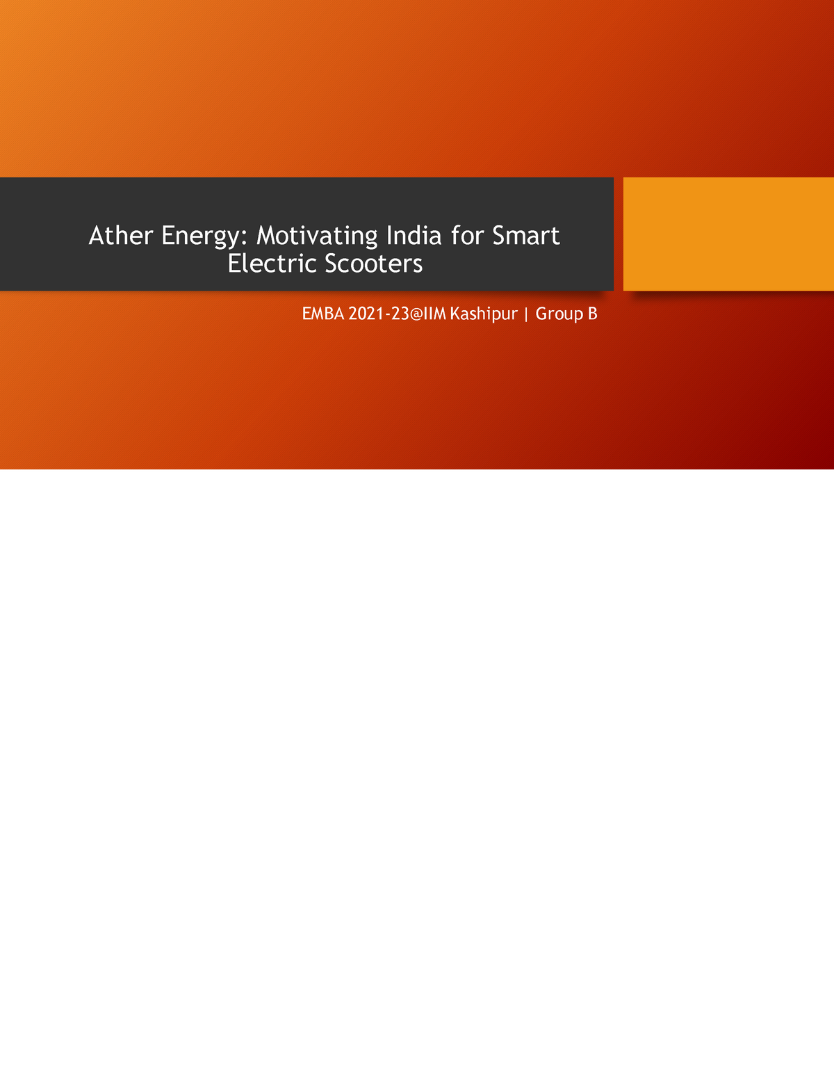 conduct a case study of sensors in ather electric scooter