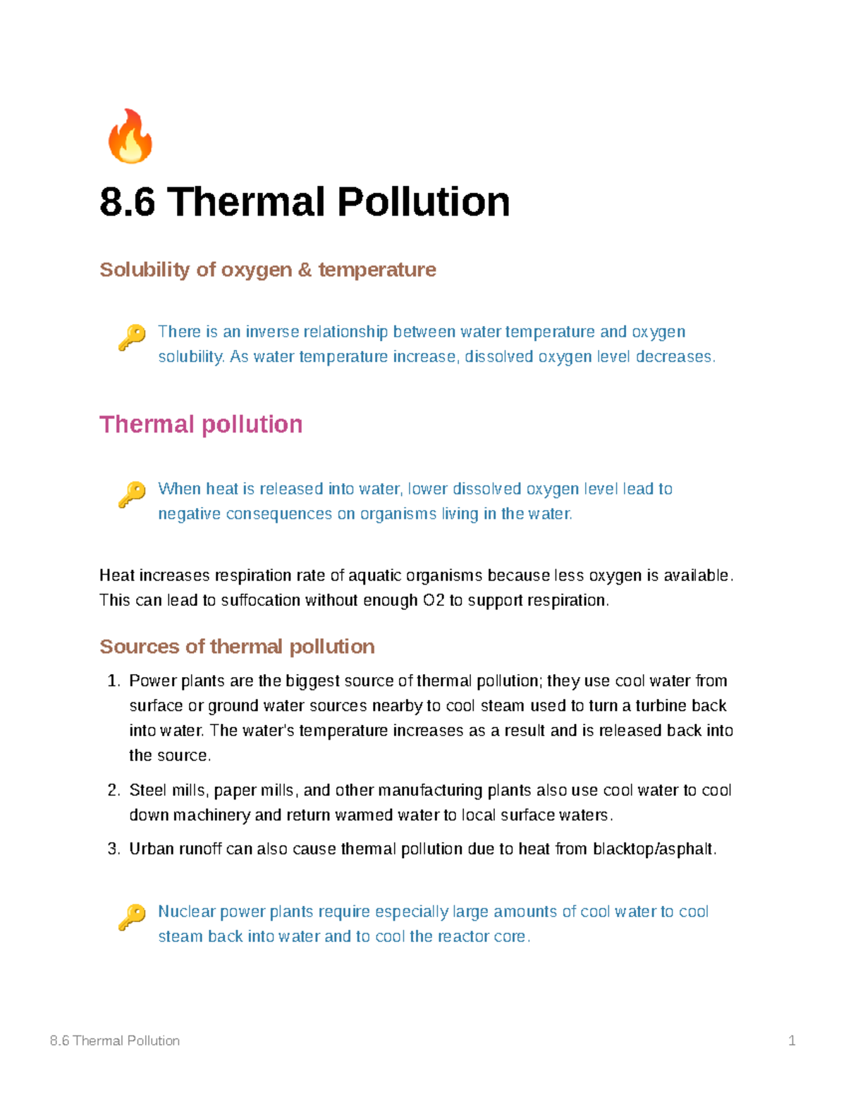 thermal pollution assignment