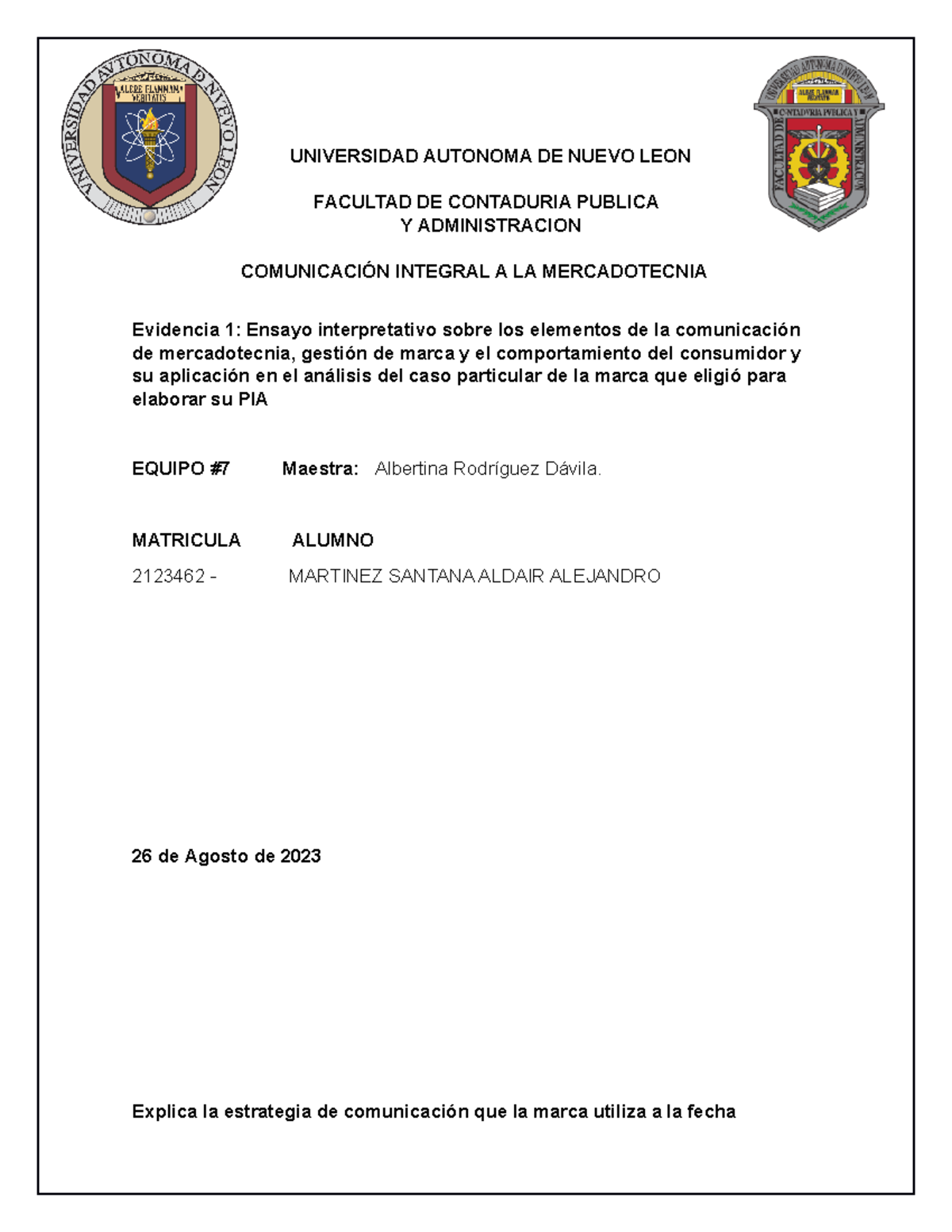 Actividad 1 - Apuntes - UNIVERSIDAD AUTONOMA DE NUEVO LEON FACULTAD DE ...
