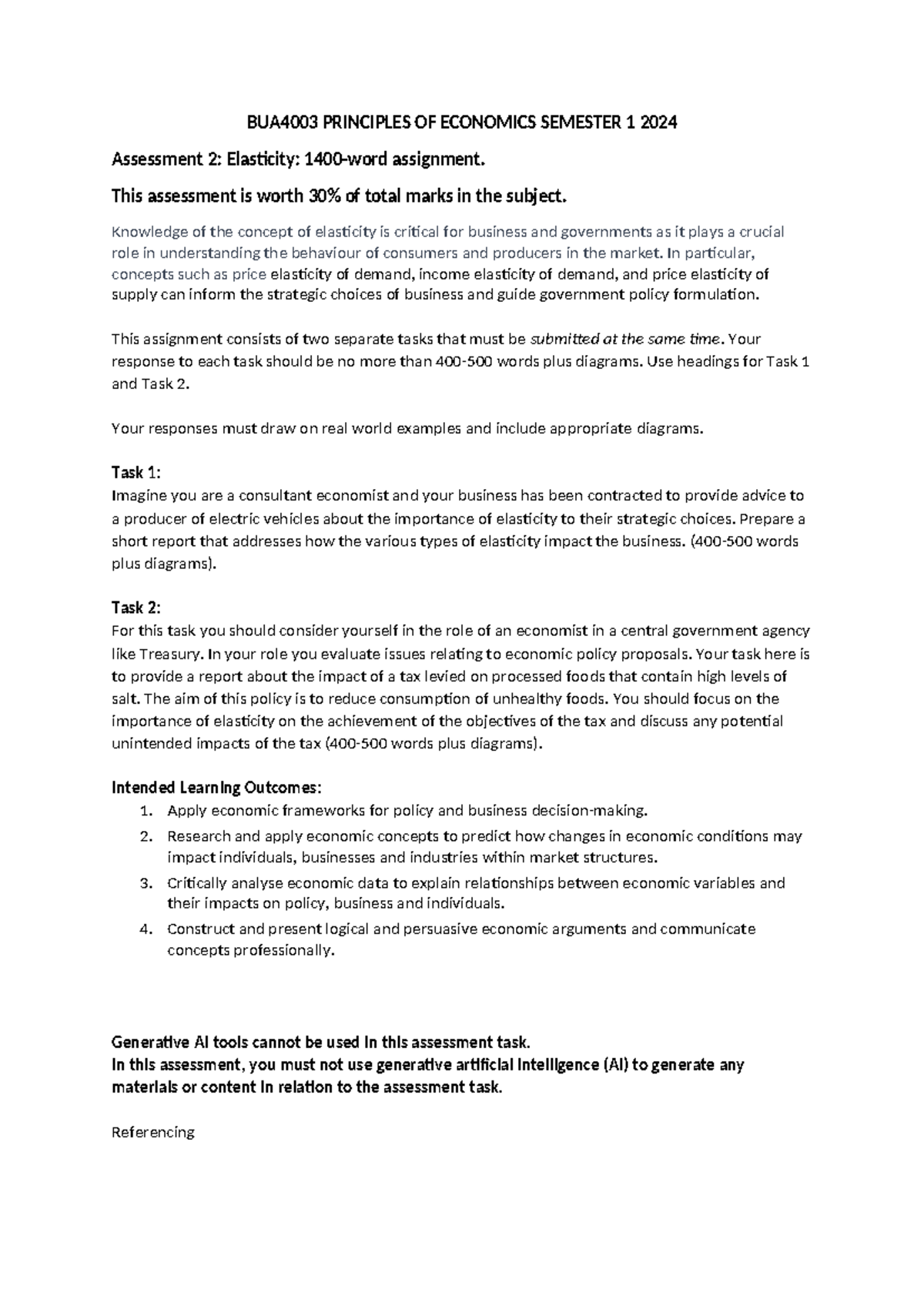 Assessment 2 Assignment Sem 1 2024 Final - BUA4003 PRINCIPLES OF ...