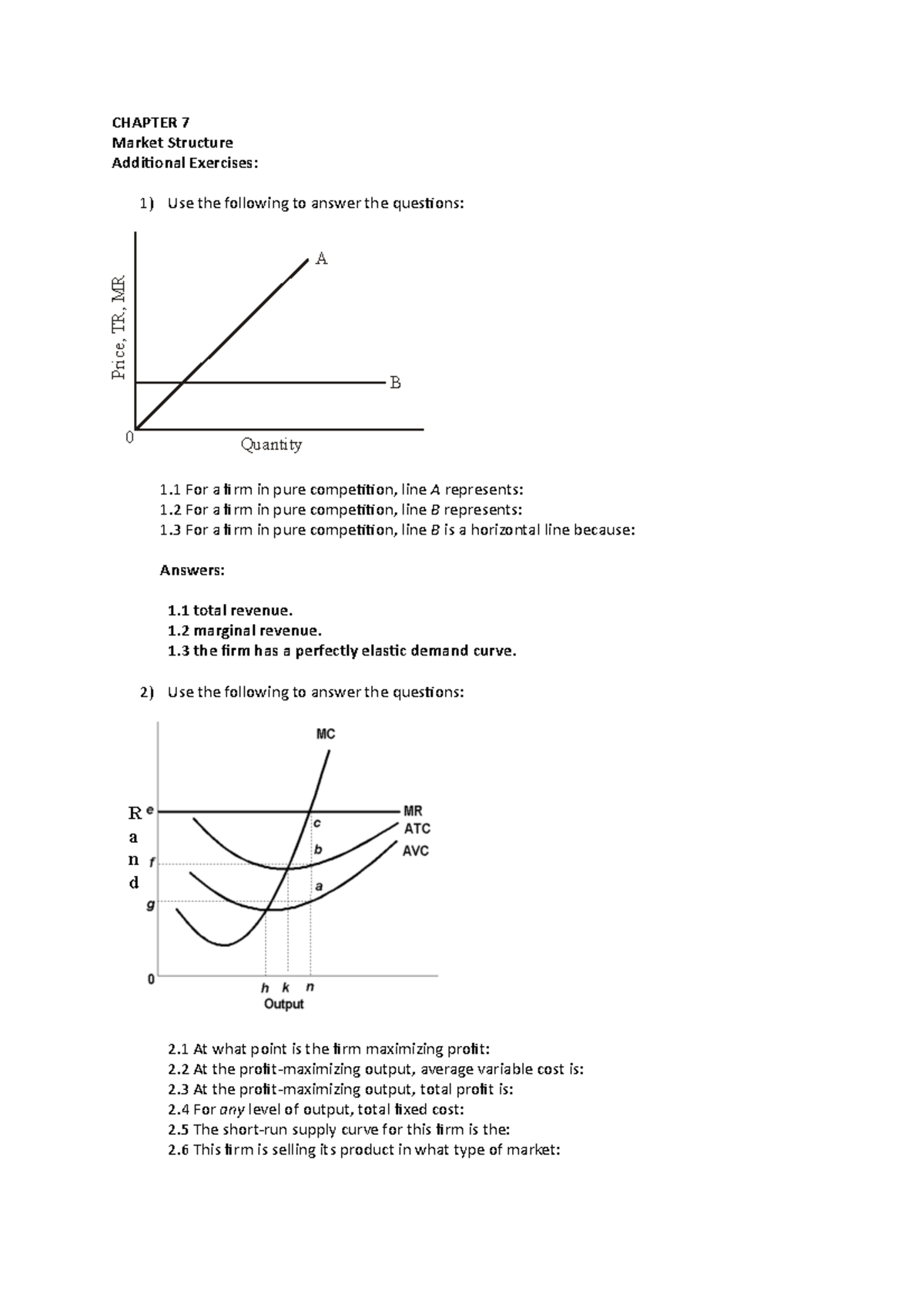 Chapter 7 Addtional Exercises with Memo - CHAPTER 7 Market Structure ...