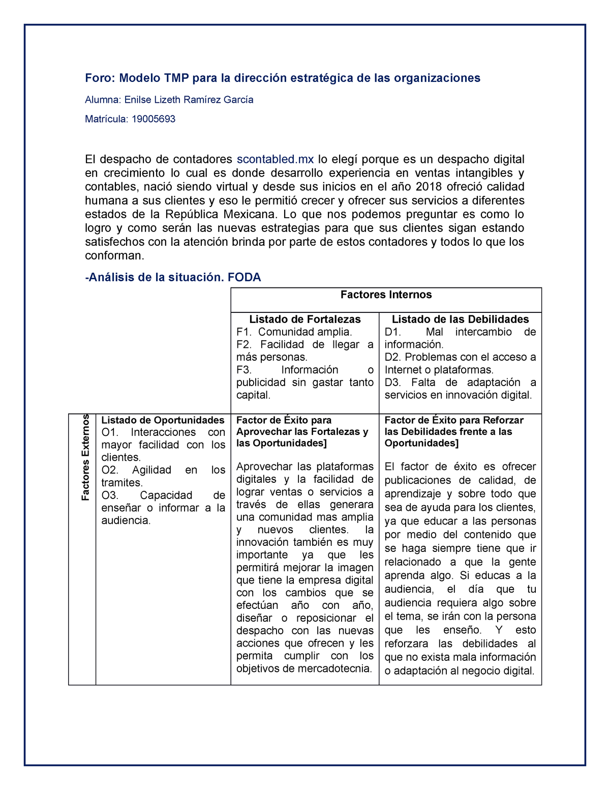 Aportación Inicial Modelo TMP uveg gt - Foro: Modelo TMP para la dirección  estratégica de las - Studocu